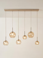 Grande suspension grappe Kjel - Beige, transparent