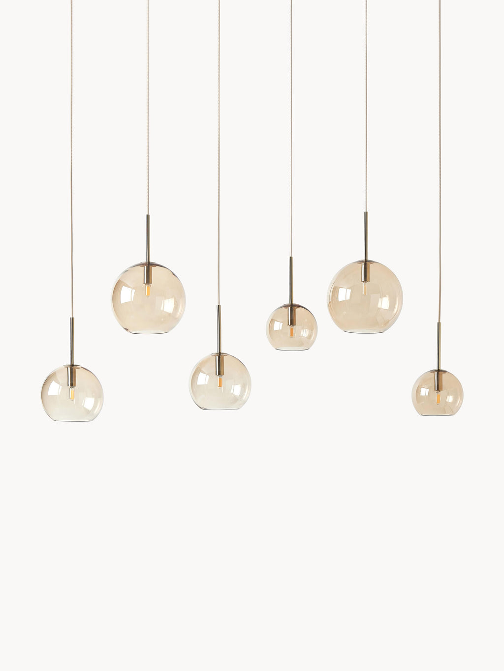 Grande suspension grappe Kjel - Beige, transparent