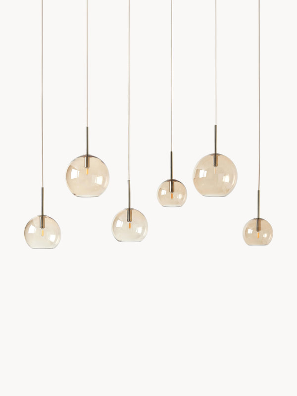 Grande suspension grappe Kjel - Beige, transparent