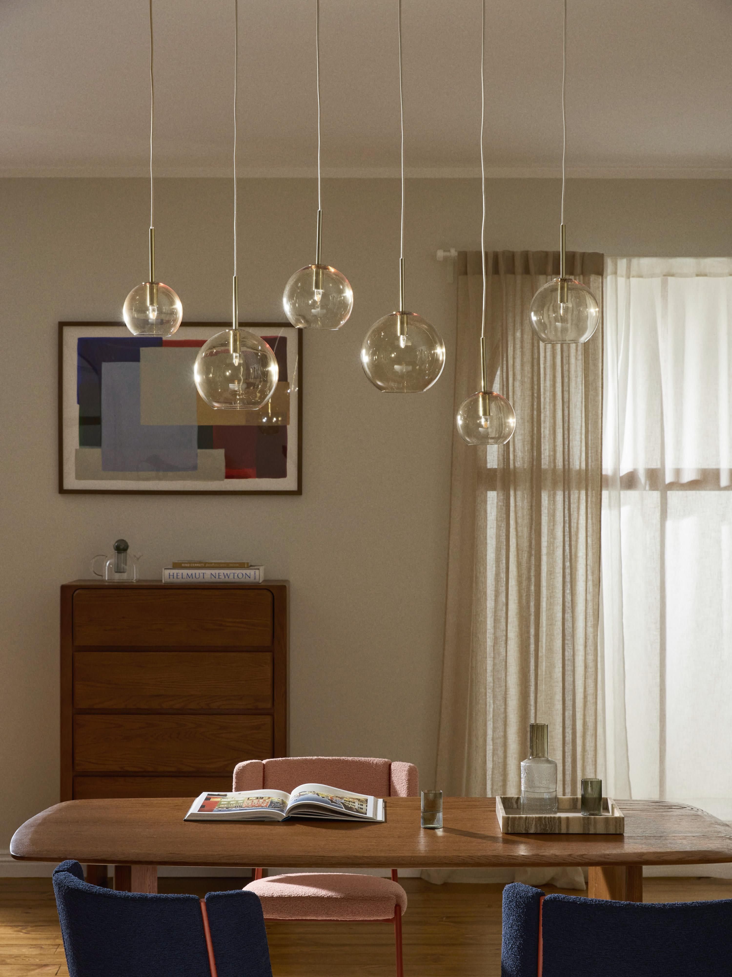 Grande suspension grappe Kjel - Beige, transparent