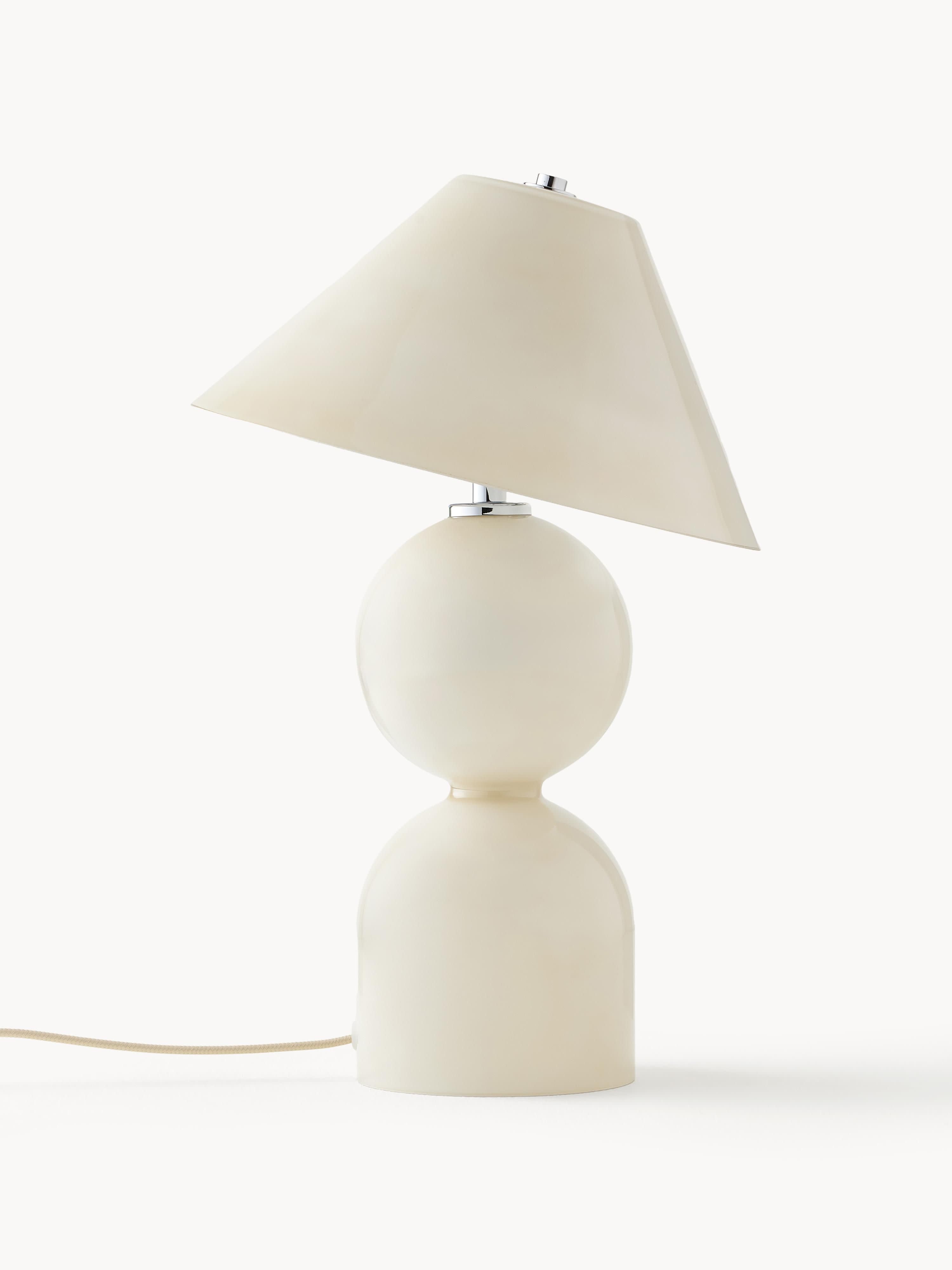 Lampe à poser ajustable en verre Volund - Beige, haute brillance