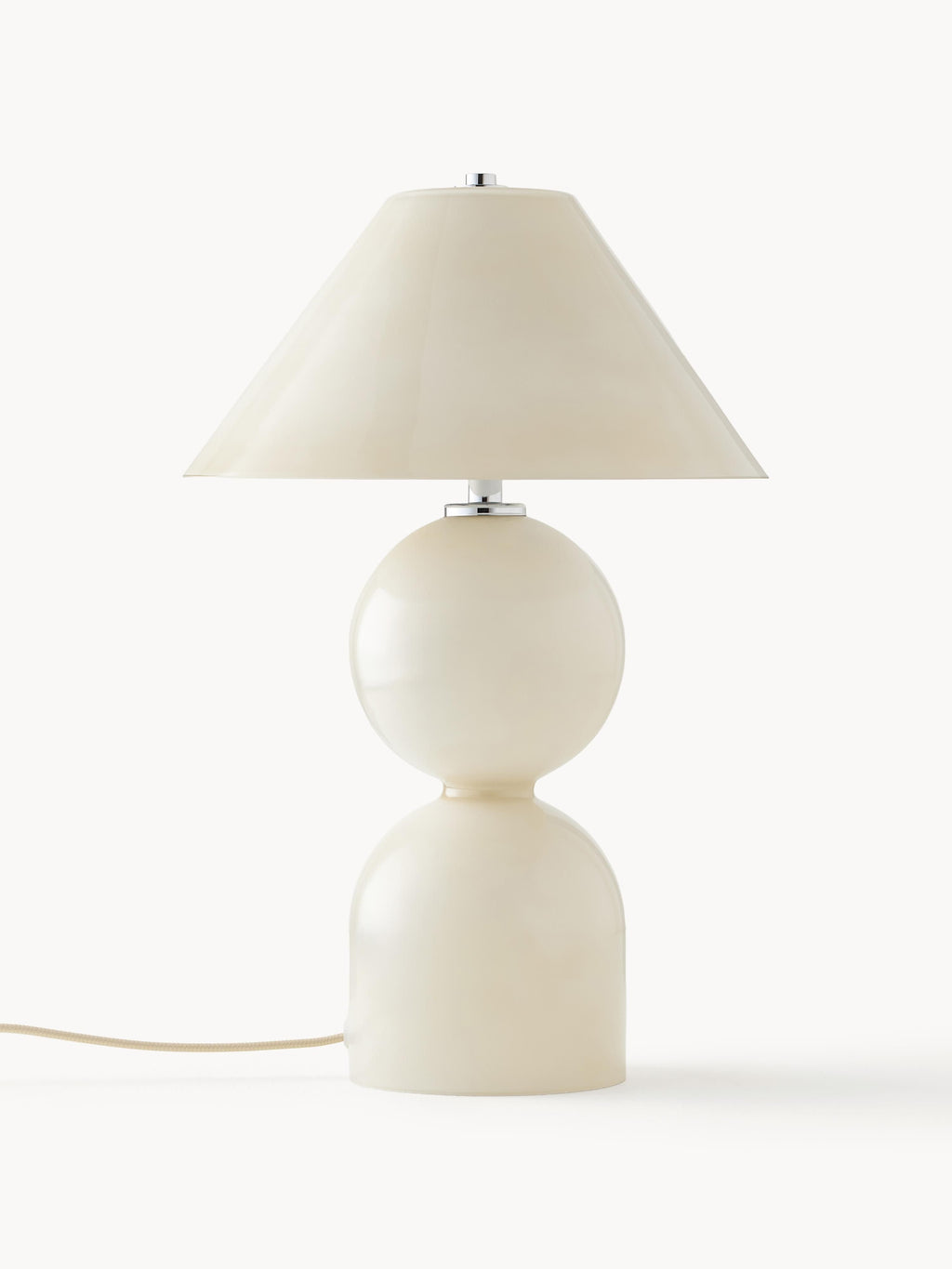 Lampe à poser ajustable en verre Volund - Beige, haute brillance