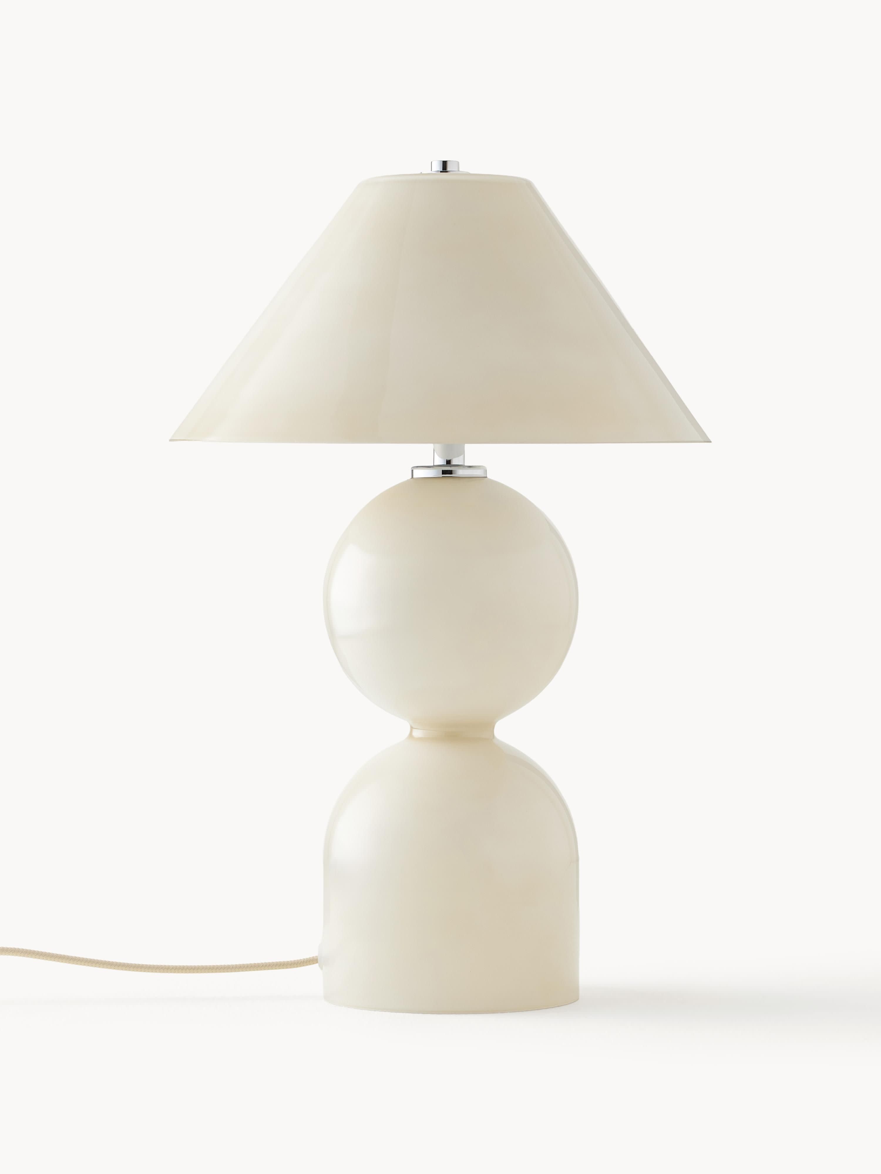 Lampe à poser ajustable en verre Volund - Beige, haute brillance