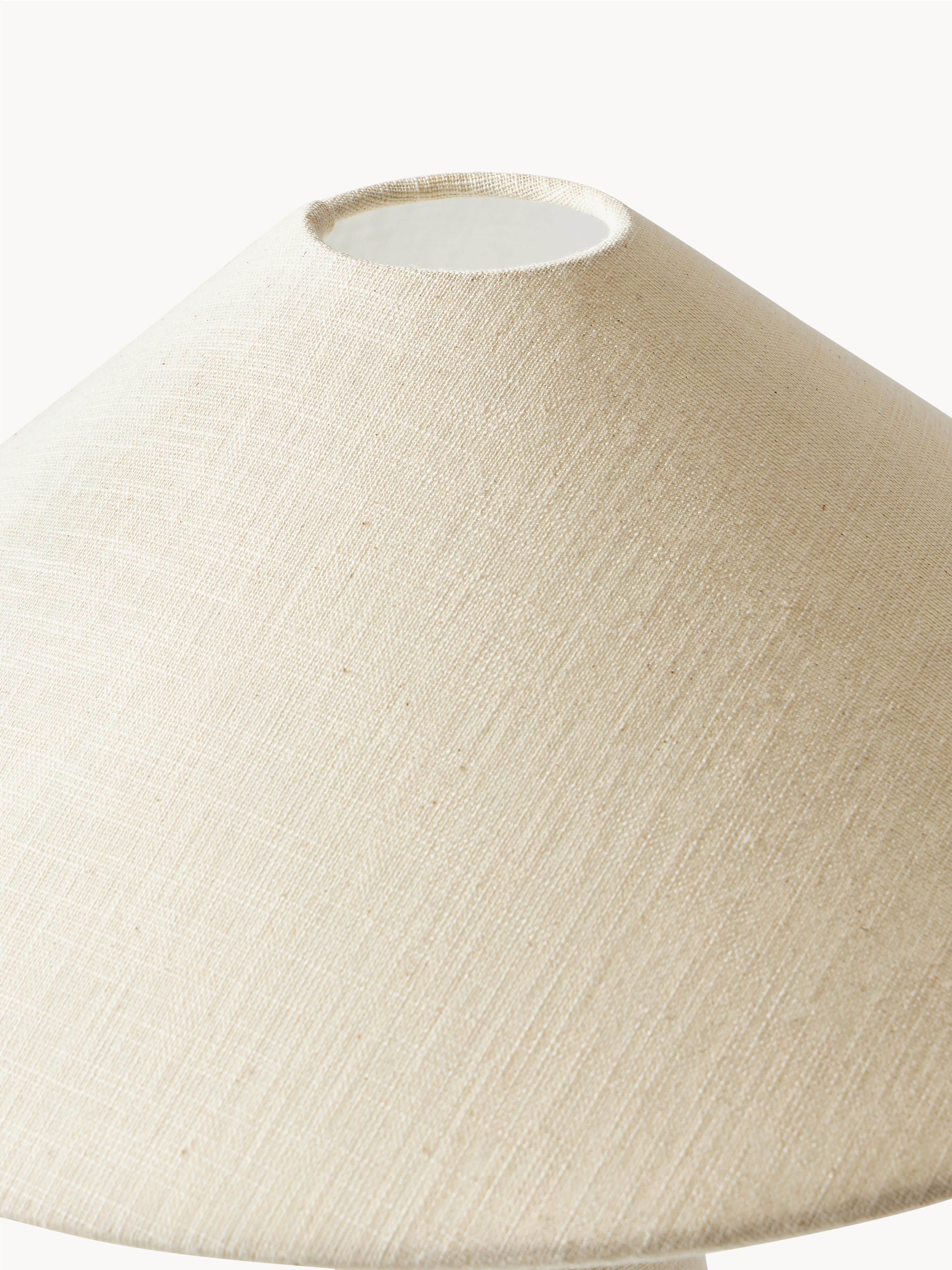 Grande lampe à poser en lin Mico - Blanc cassé