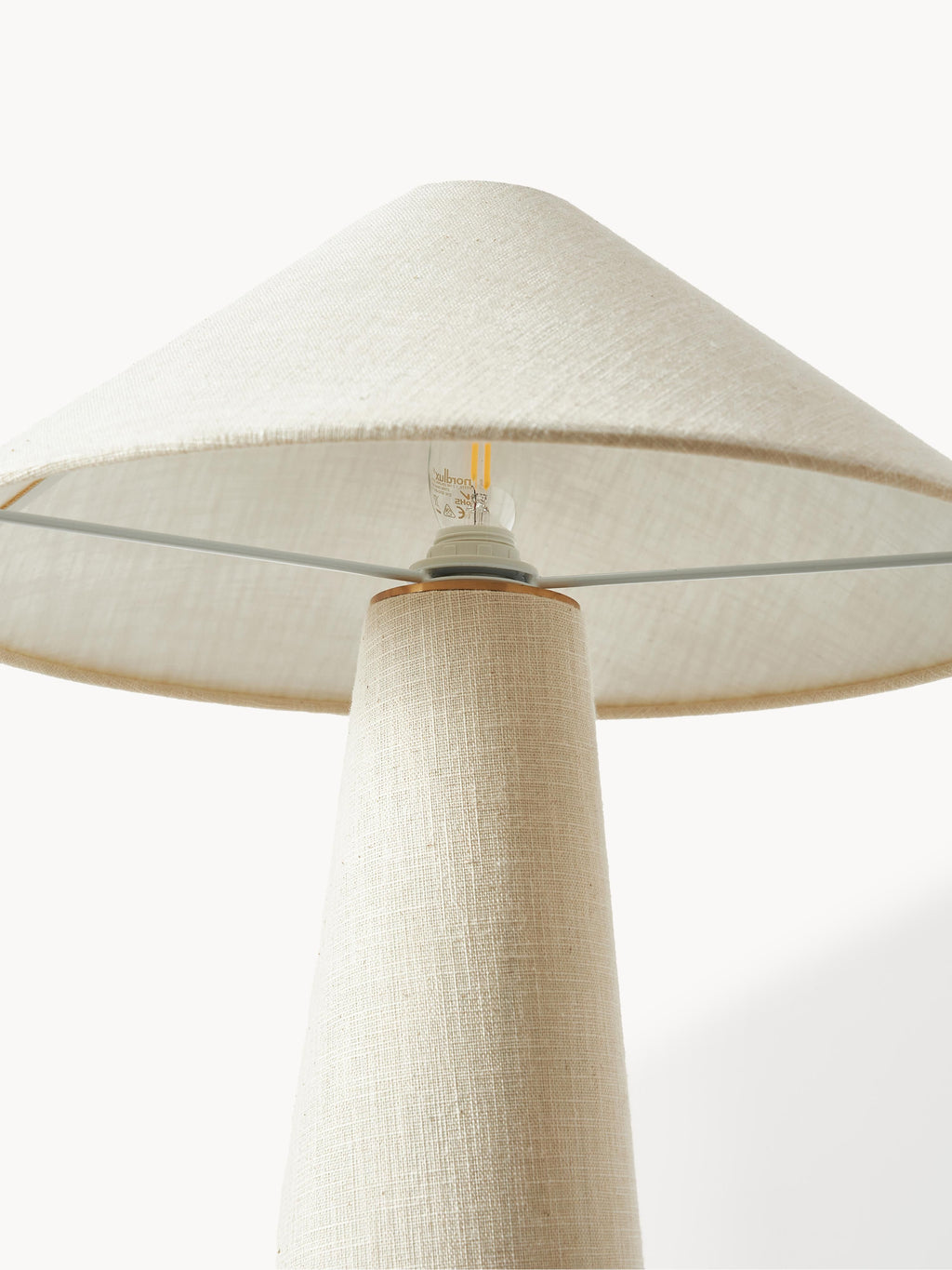 Grande lampe à poser en lin Mico - Blanc cassé