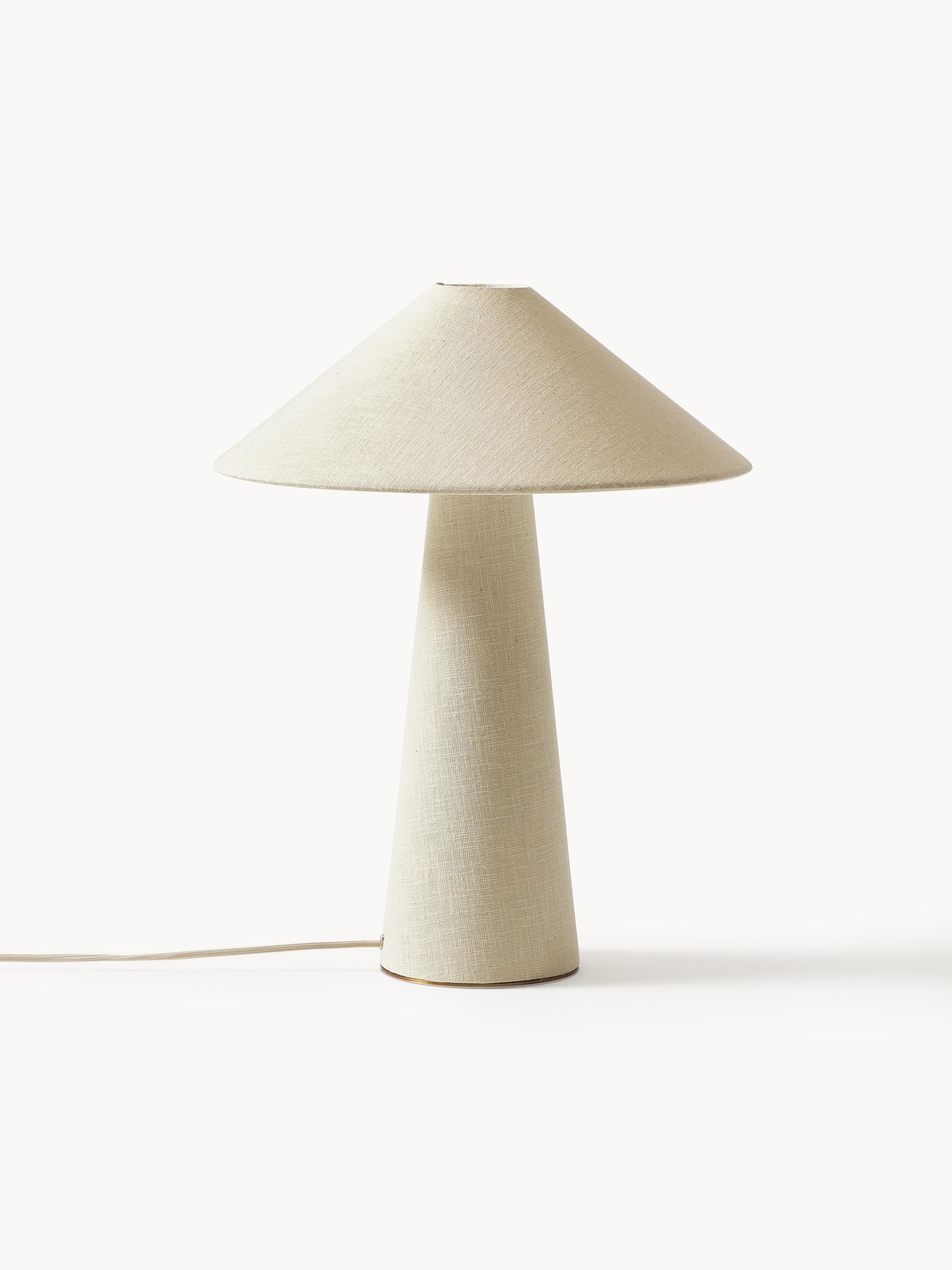 Grande lampe à poser en lin Mico - Blanc cassé