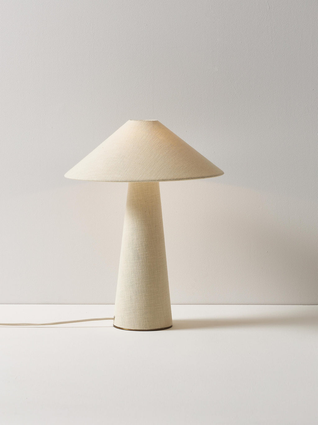 Grande lampe à poser en lin Mico - Blanc cassé