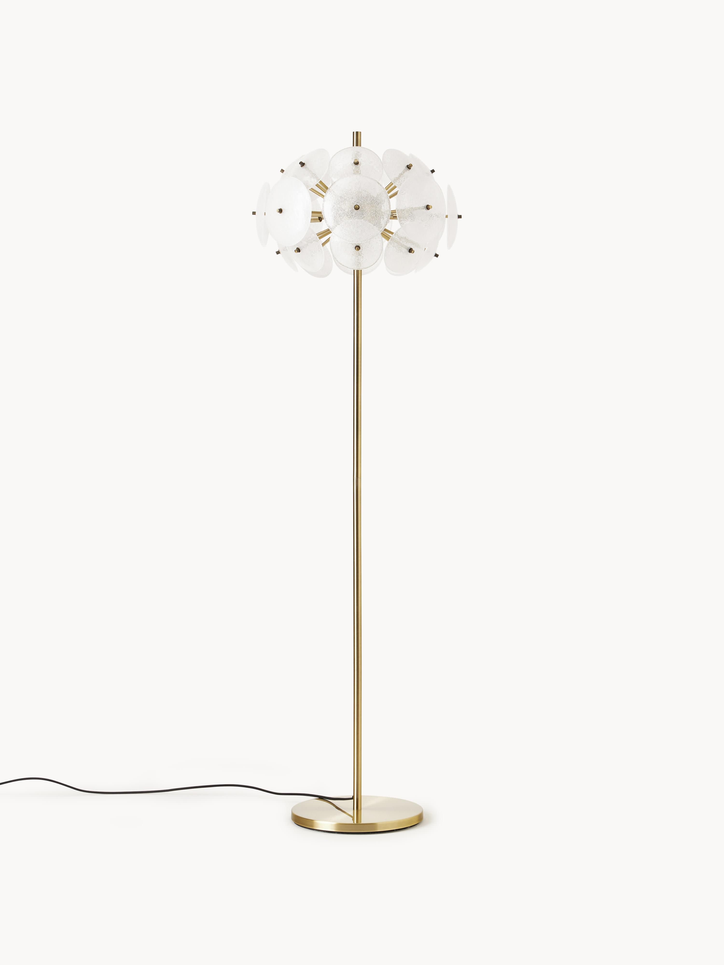 Lampadaire de verre Valdi - Transparent, doré