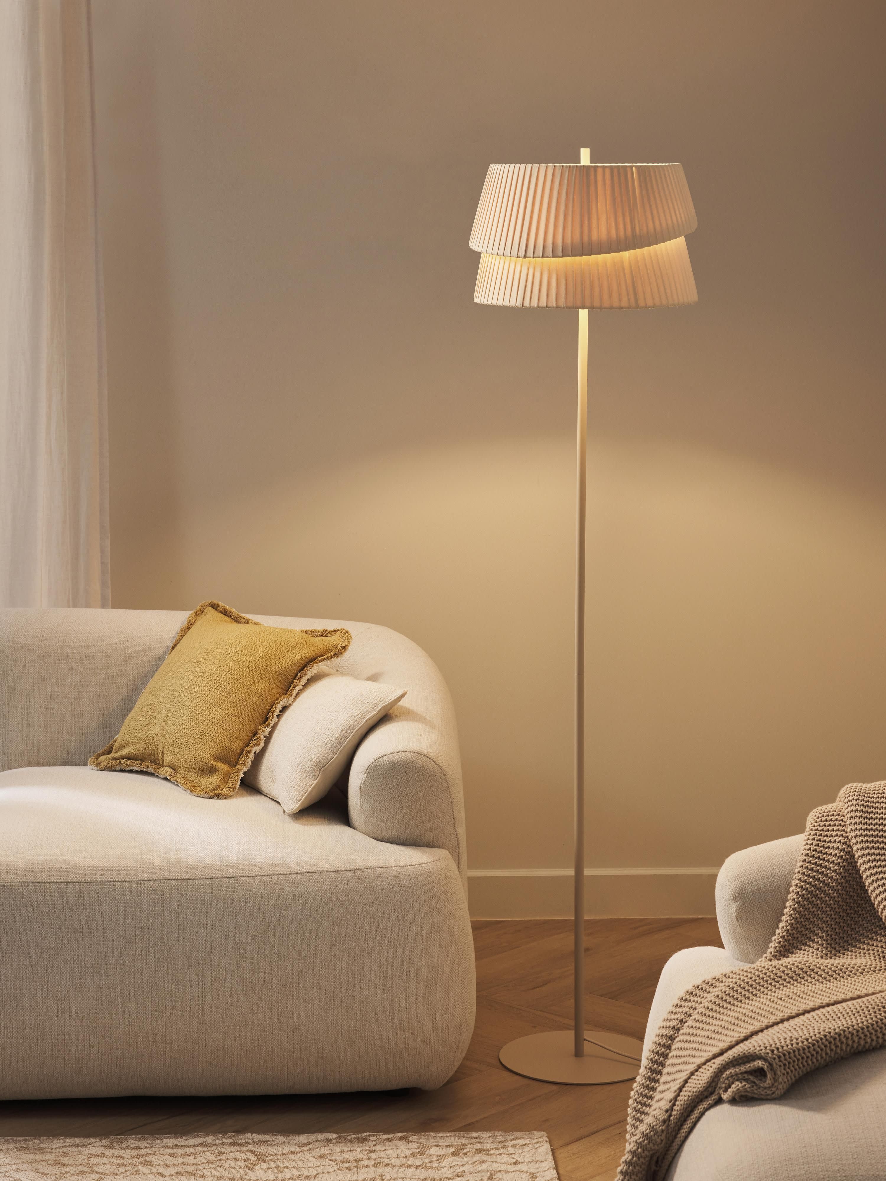 Lampadaire avec abat-jour asymétrique Elfrad - Beige