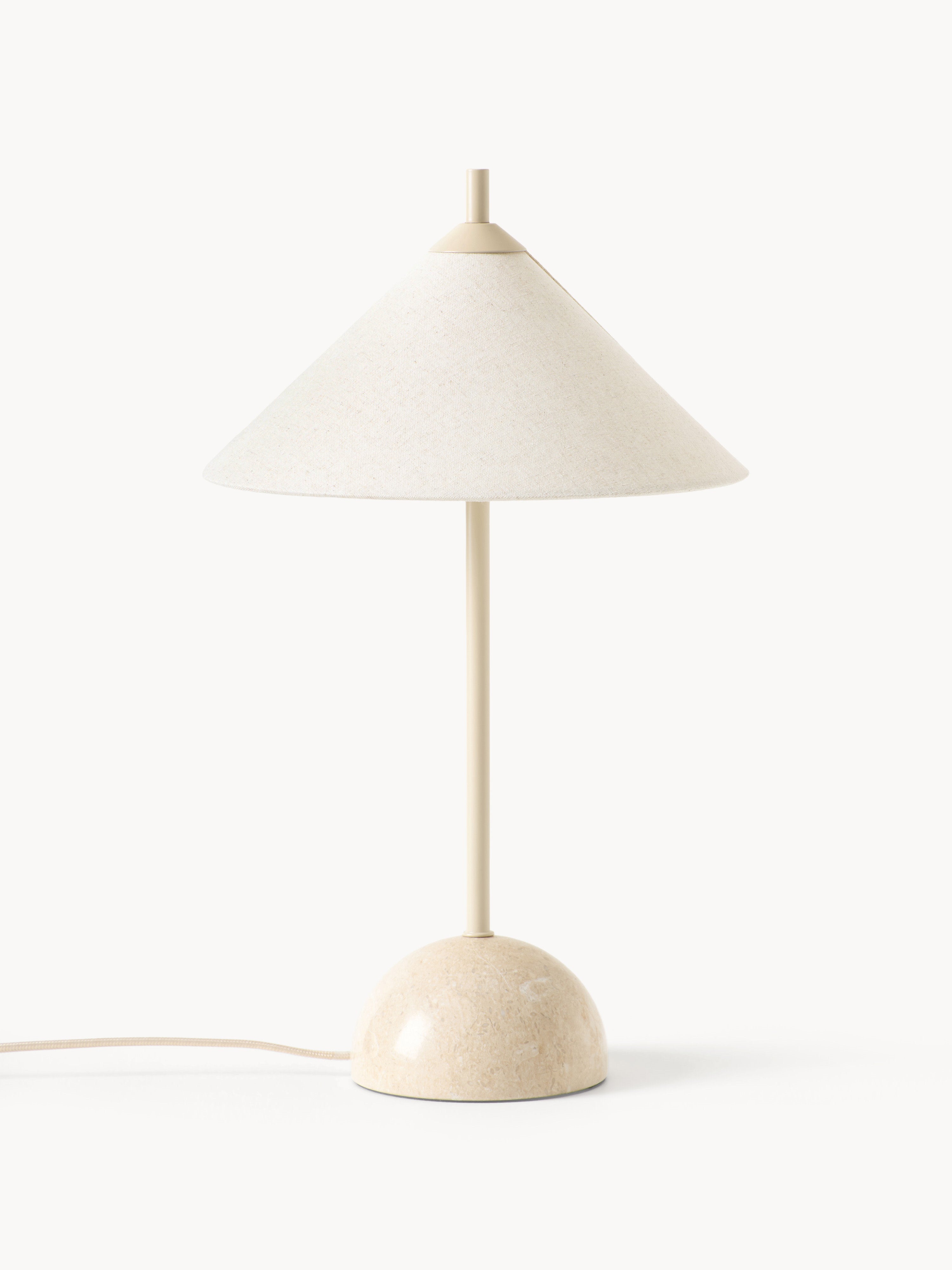 Lampe à poser avec pied en marbre Archer - Beige, marbré