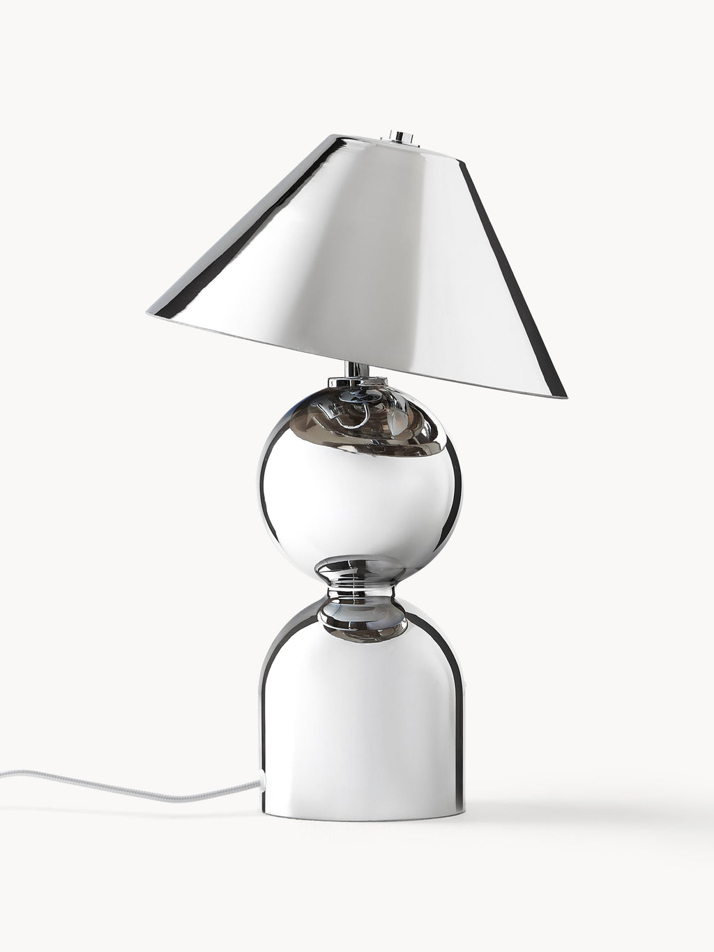 Lampe à poser ajustable en verre réfléchissant Volund - Gris chrome, surface réfléchissante
