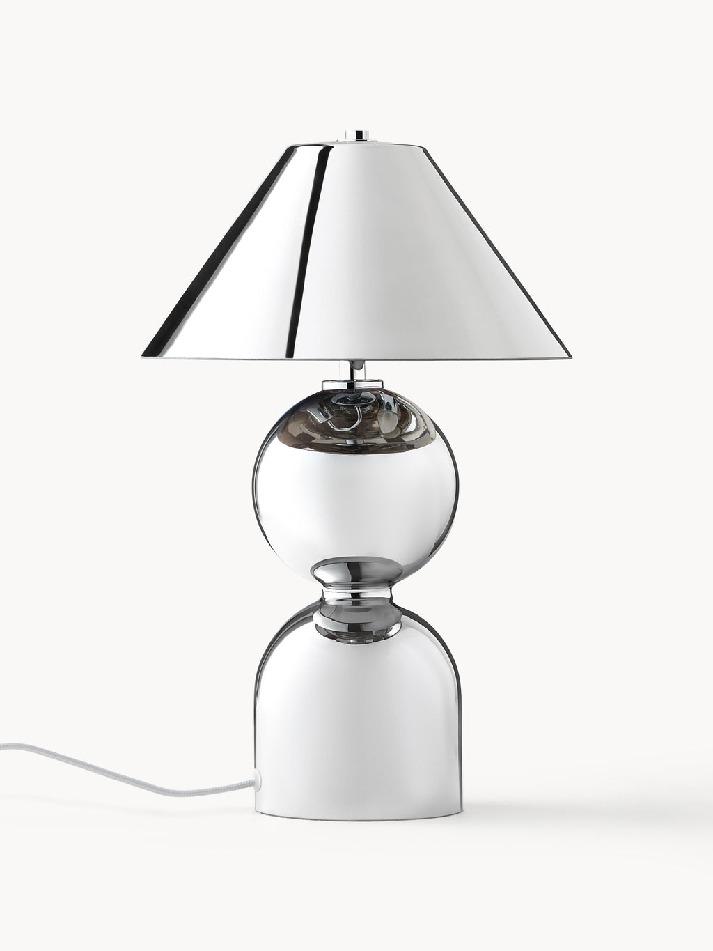 Lampe à poser ajustable en verre réfléchissant Volund - Gris chrome, surface réfléchissante