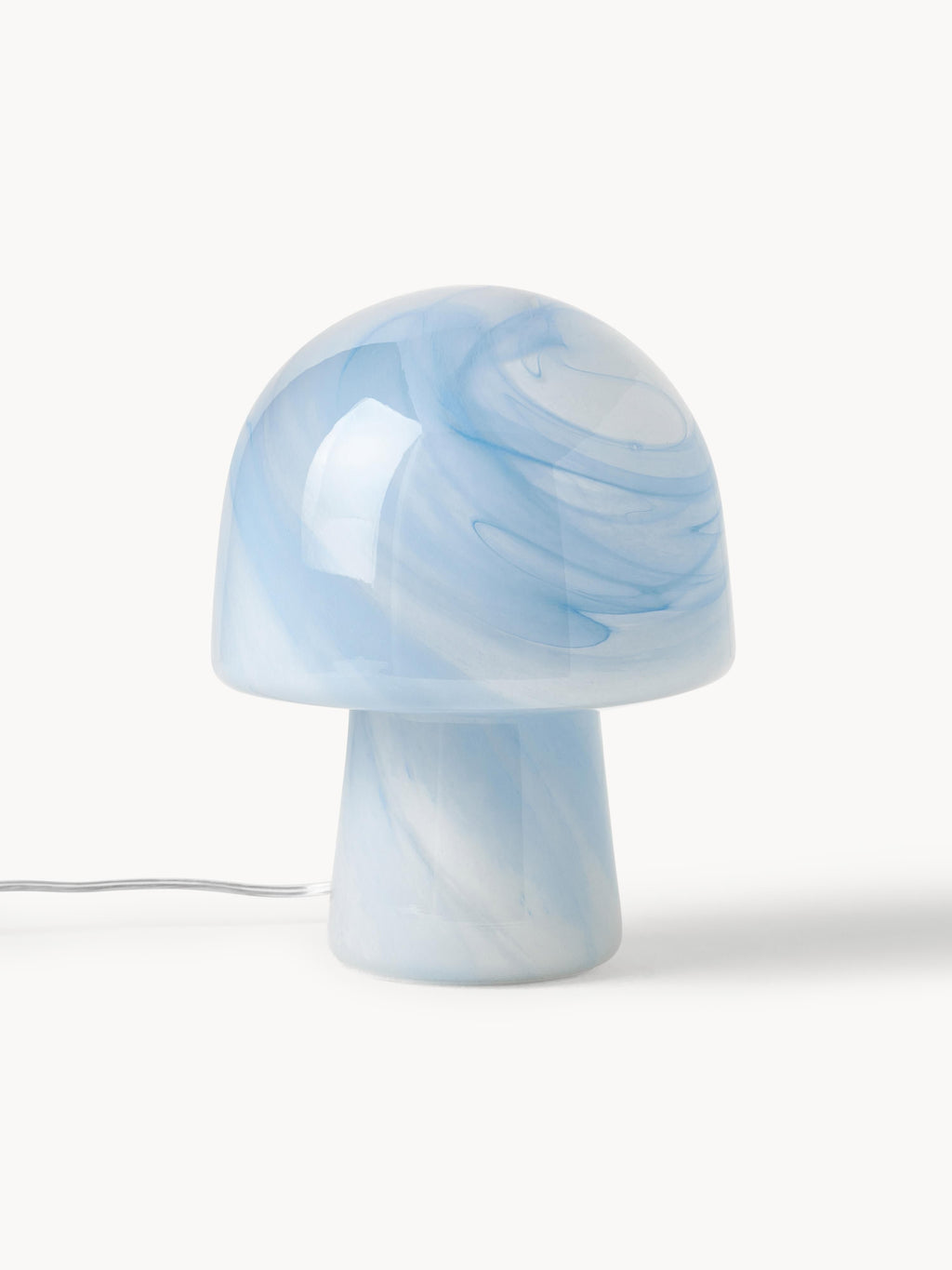 Petite lampe à poser aspect marbre Ean - Bleu ciel look marbre