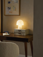 Petite lampe à poser aspect marbre Ean - Bleu ciel look marbre