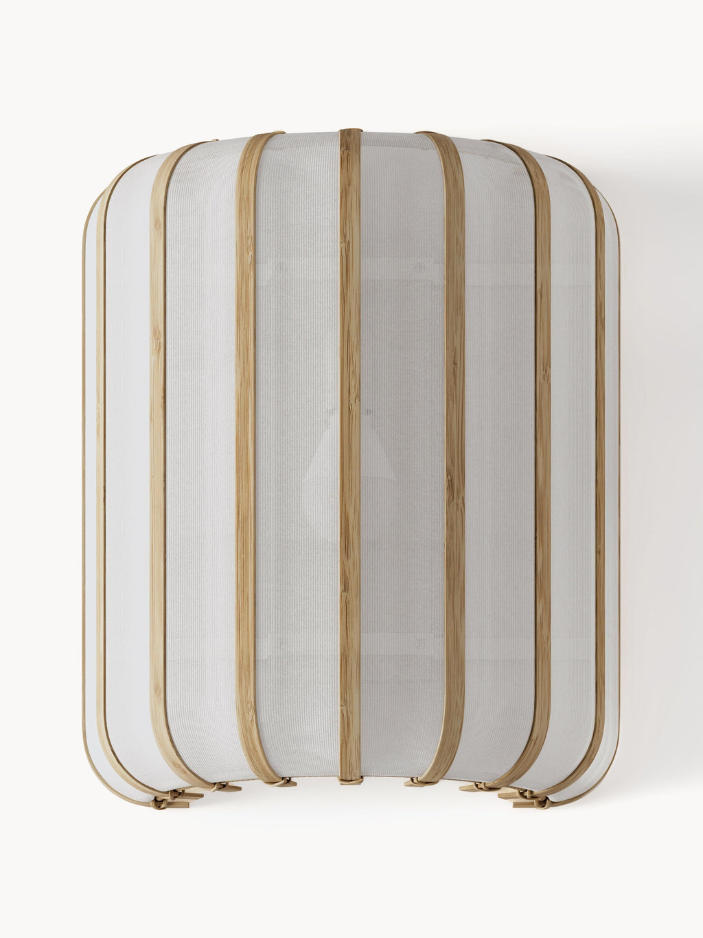Applique murale en bambou Murdoch - Blanc, bois clair