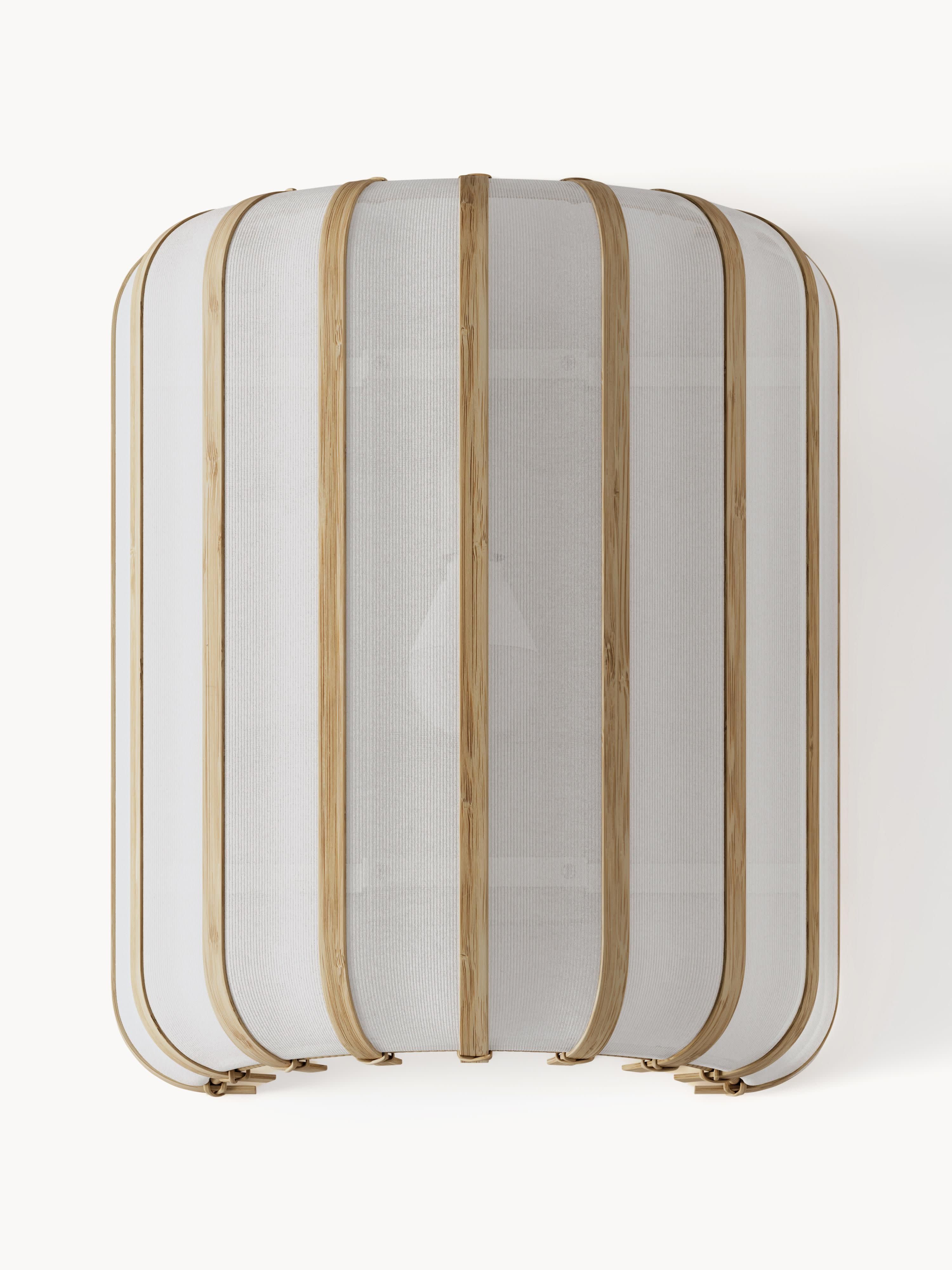 Applique murale en bambou Murdoch - Blanc, bois clair