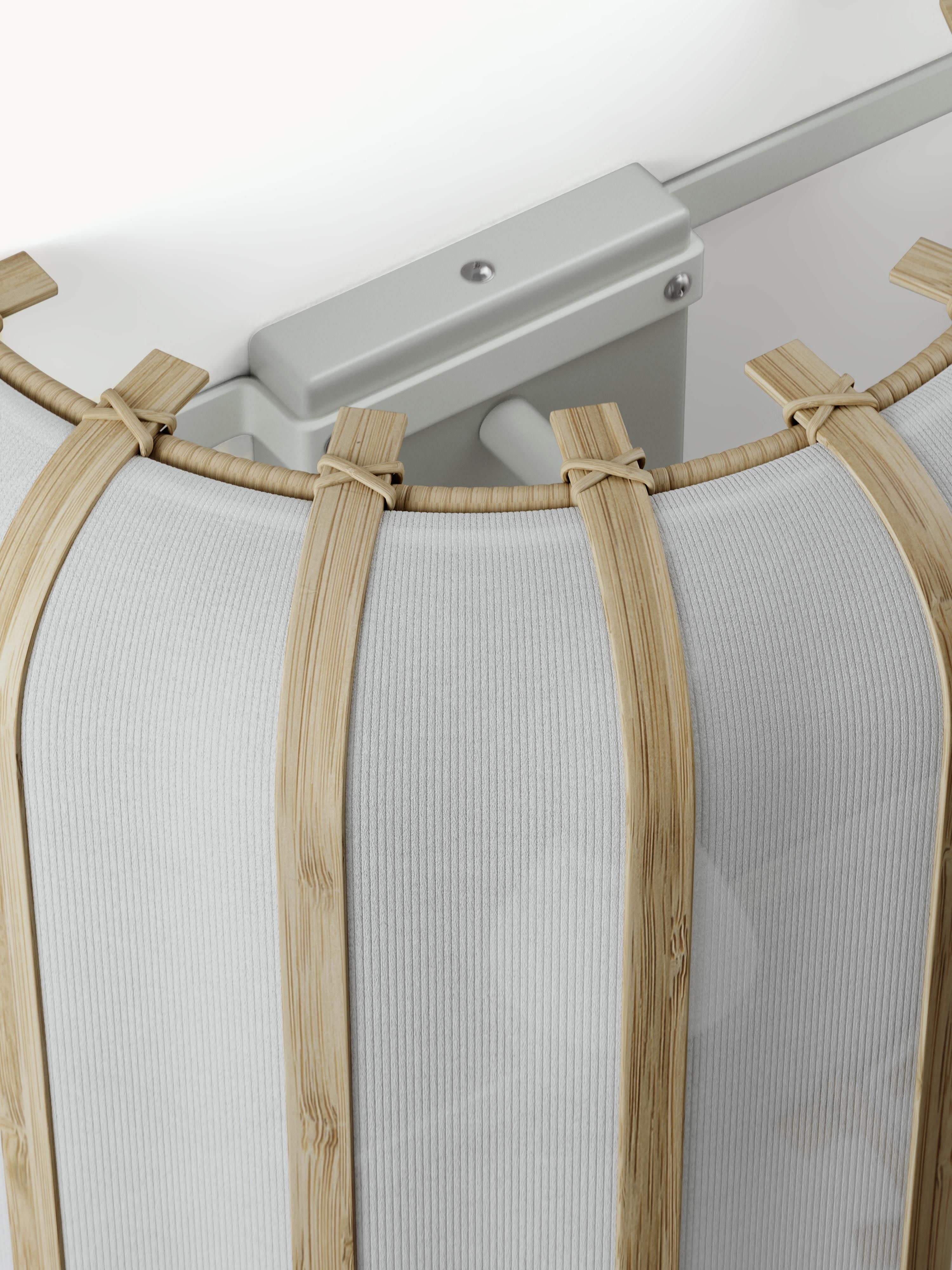 Applique murale en bambou Murdoch - Blanc, bois clair