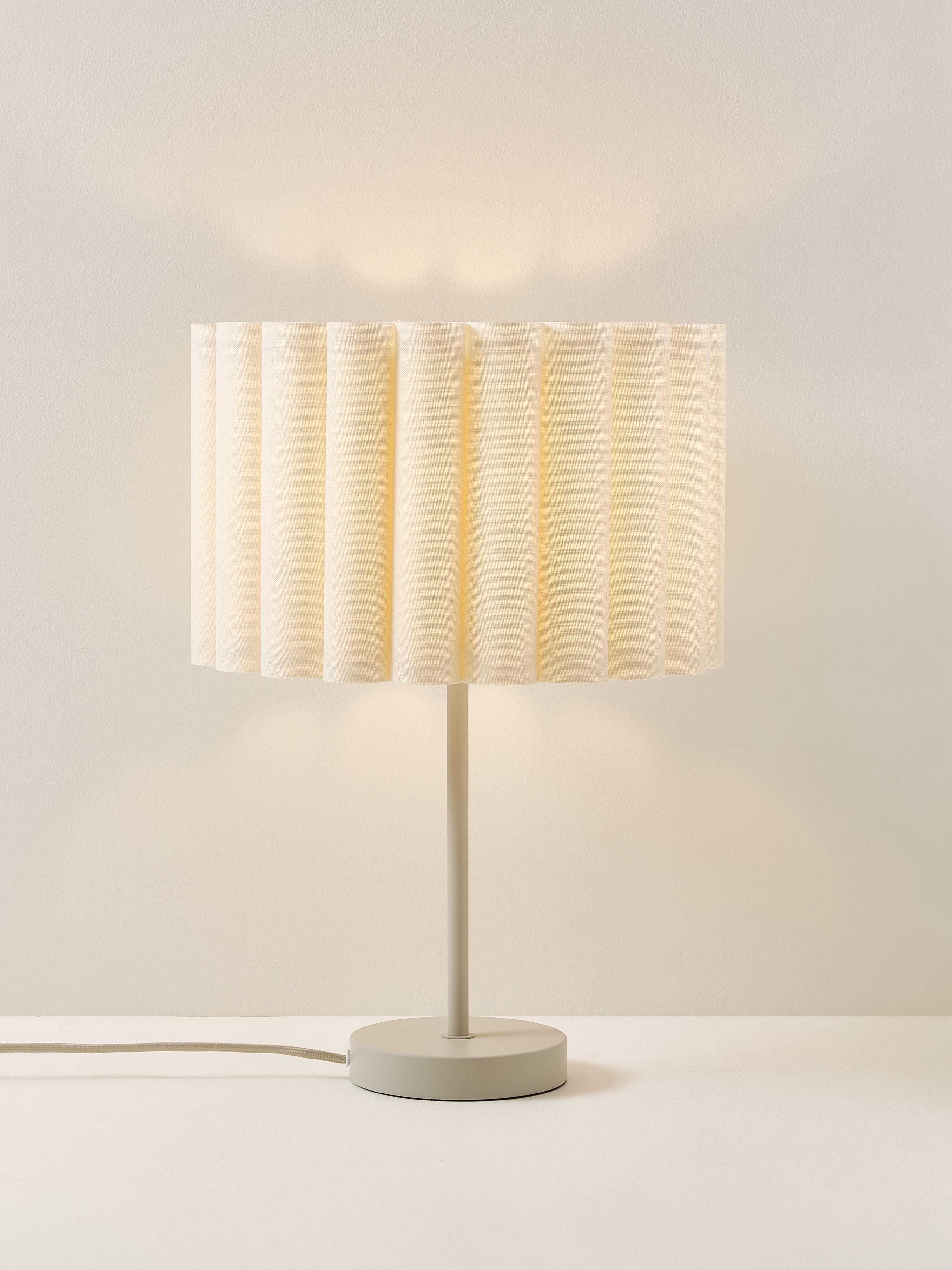 Lampe à poser en lin Bjartmar - Beige clair