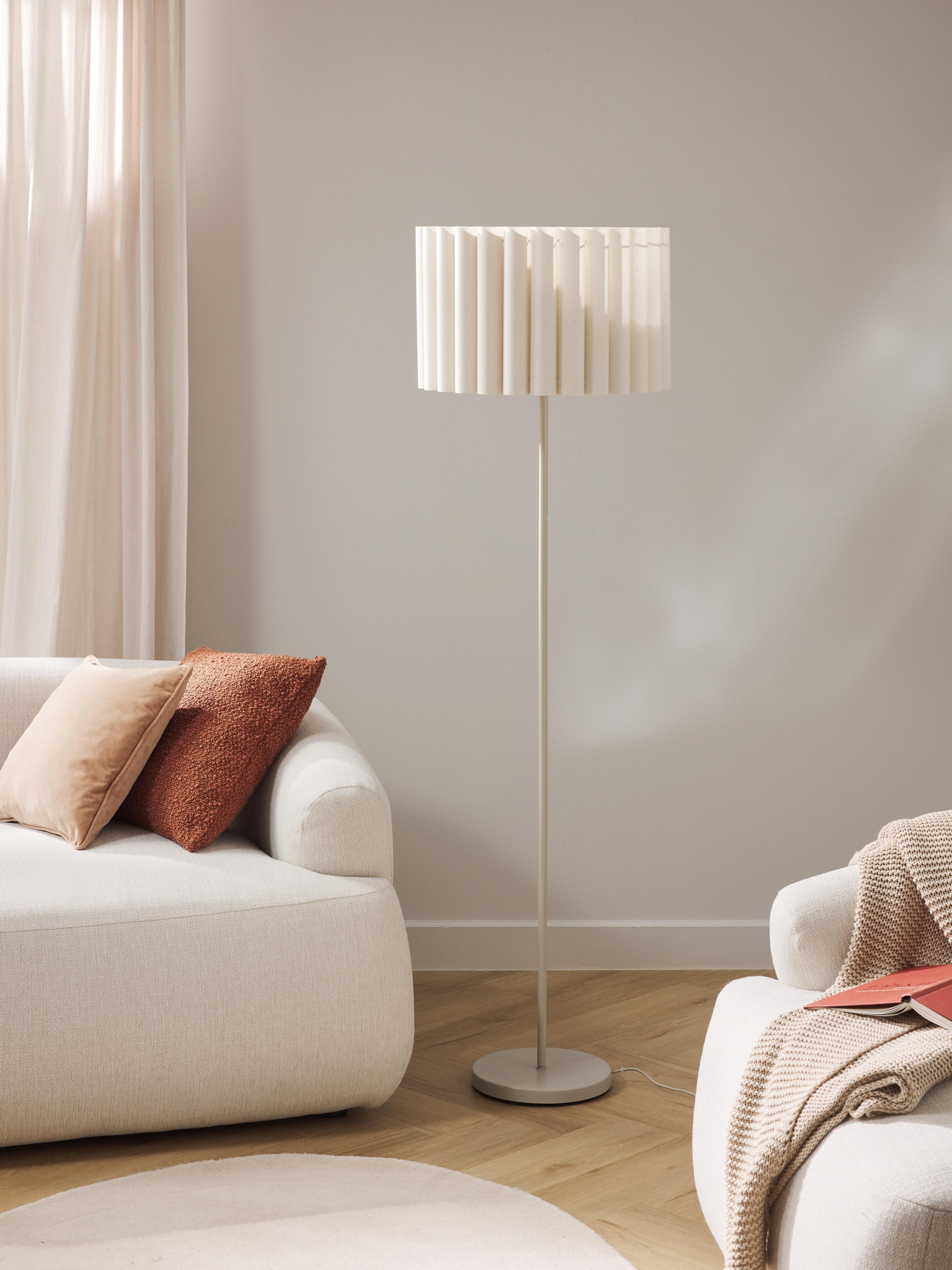 Lampadaire en lin Bjartmar - Beige clair