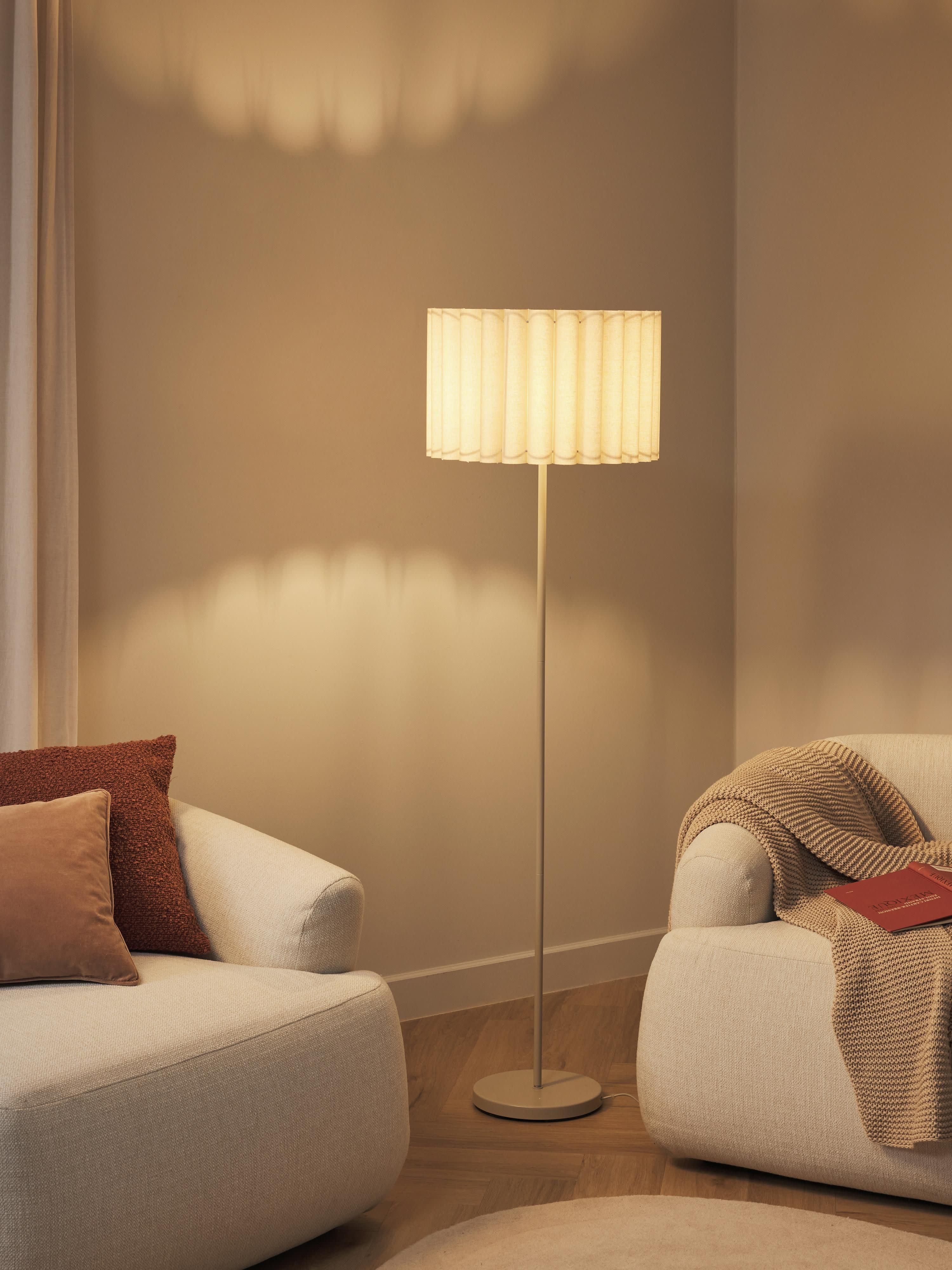 Lampadaire en lin Bjartmar - Beige clair