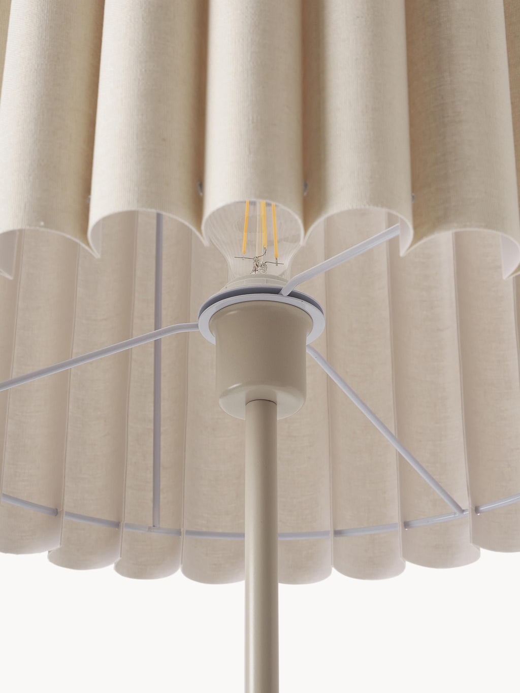 Lampadaire en lin Bjartmar - Beige clair