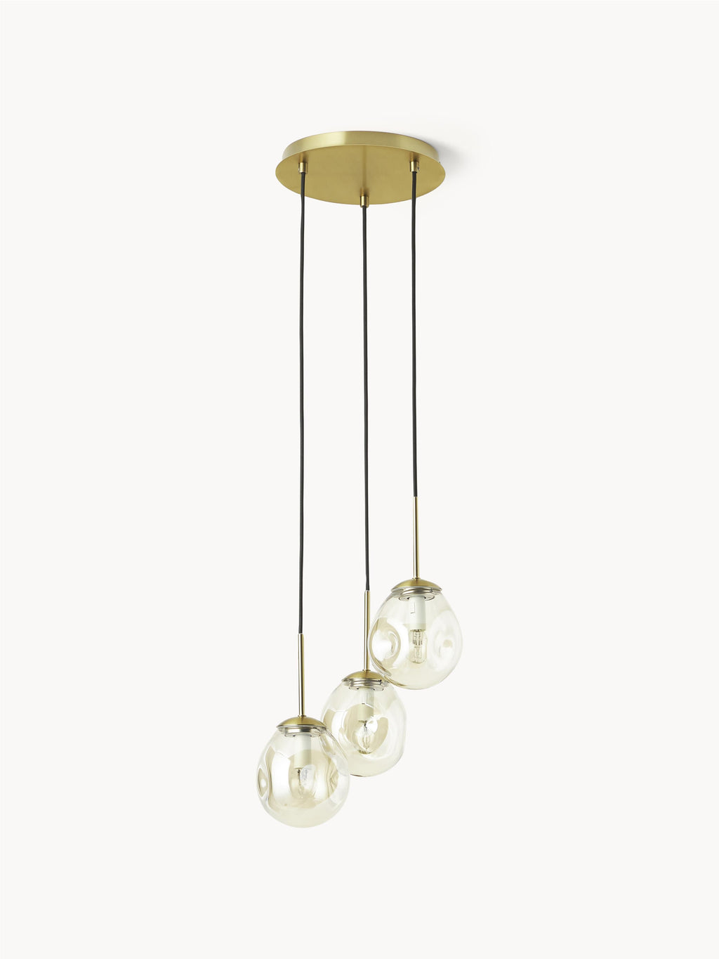 Suspension grappe en verre Kol - Doré, or laiton