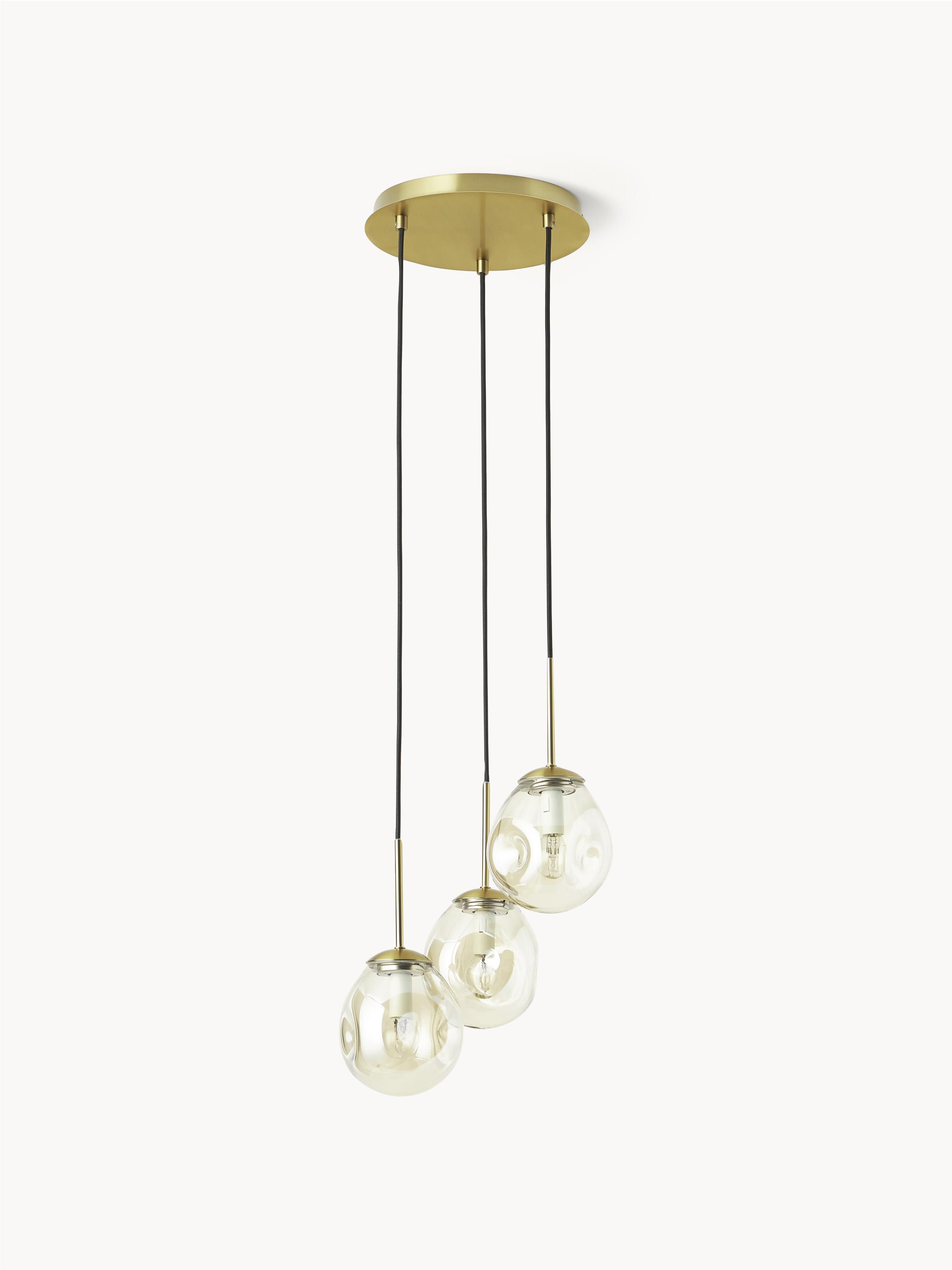 Suspension grappe en verre Kol - Doré, or laiton