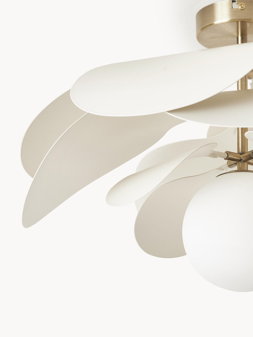 Plafonnier design Thorvard - Blanc cassé, couleur dorée