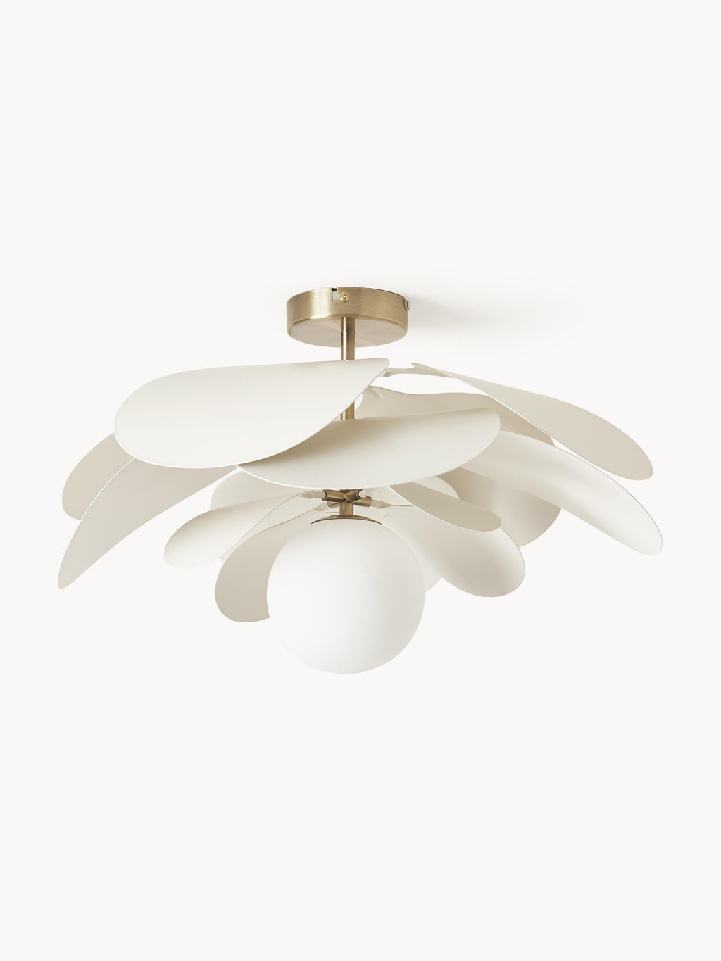 Plafonnier design Thorvard - Blanc cassé, couleur dorée