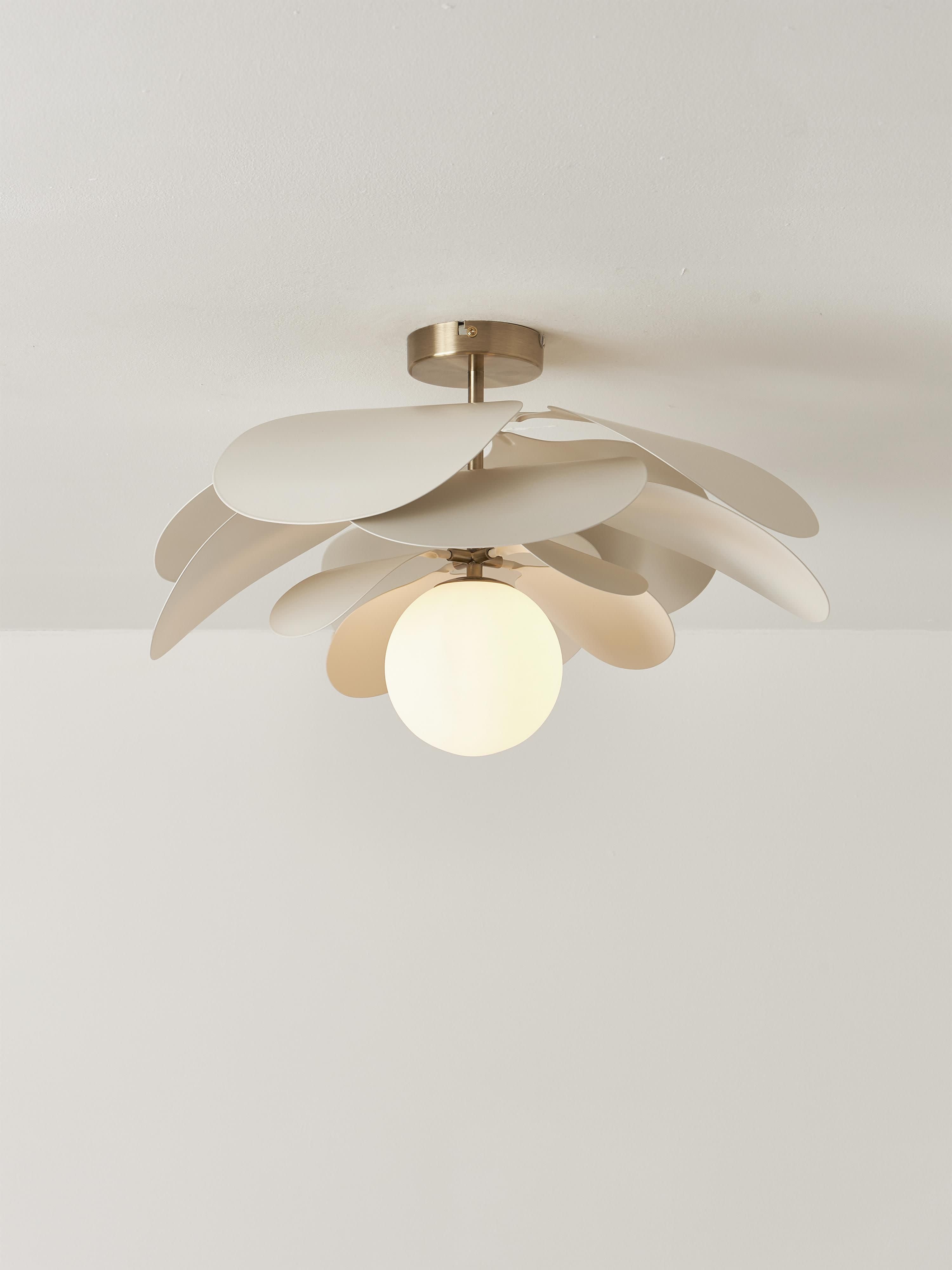 Plafonnier design Thorvard - Blanc cassé, couleur dorée