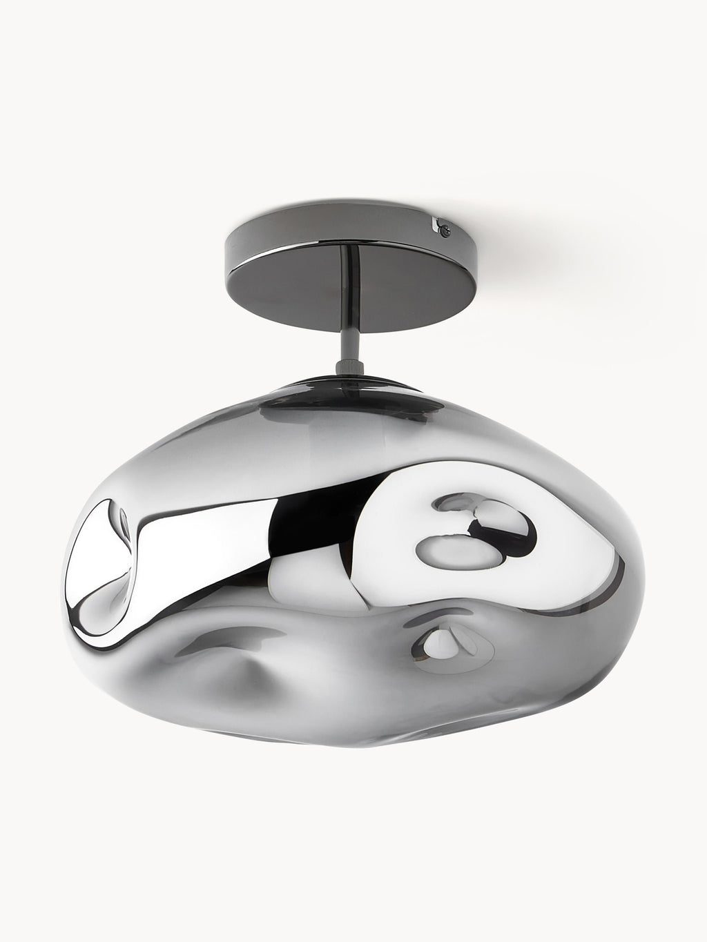 Plafonnier en verre réfléchissant Kol - Gris chrome, noir