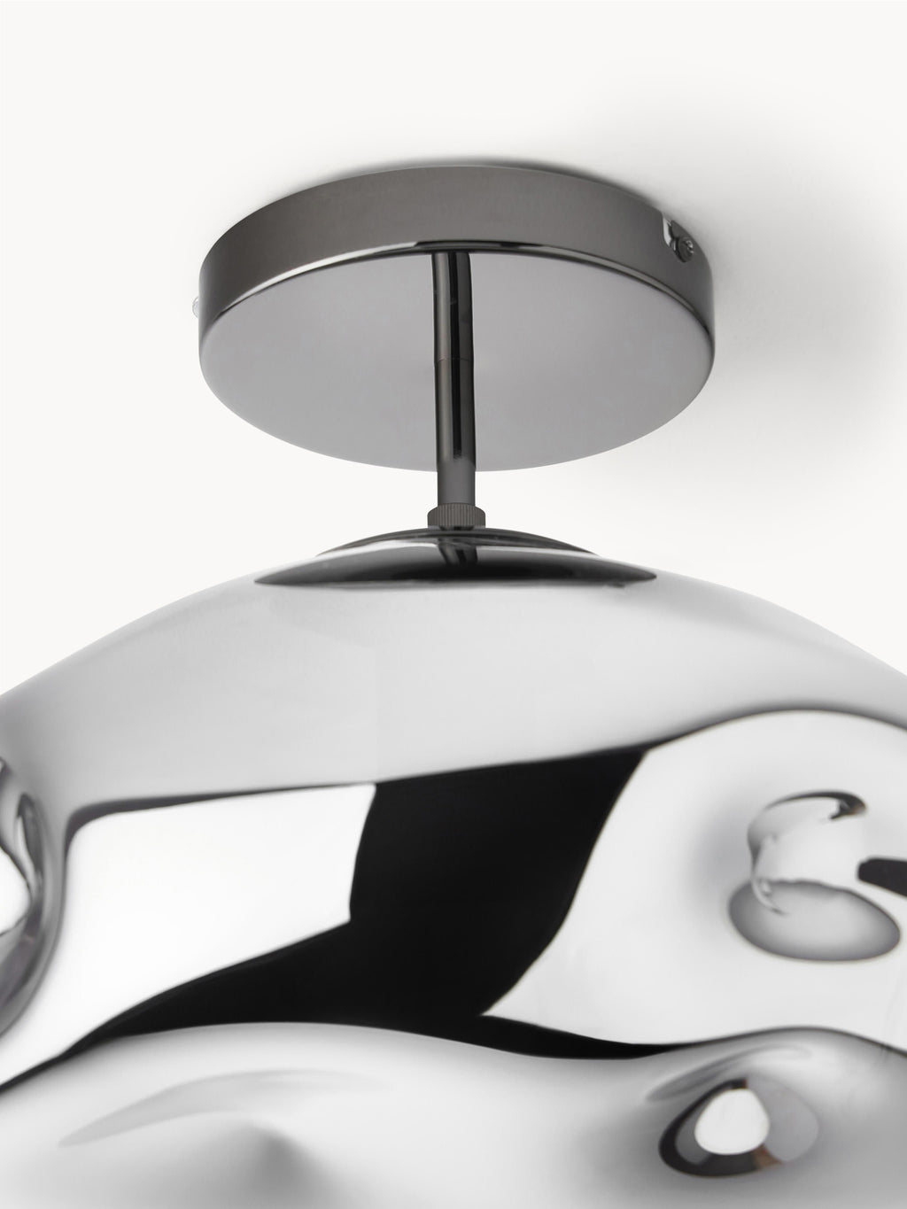 Plafonnier en verre réfléchissant Kol - Gris chrome, noir