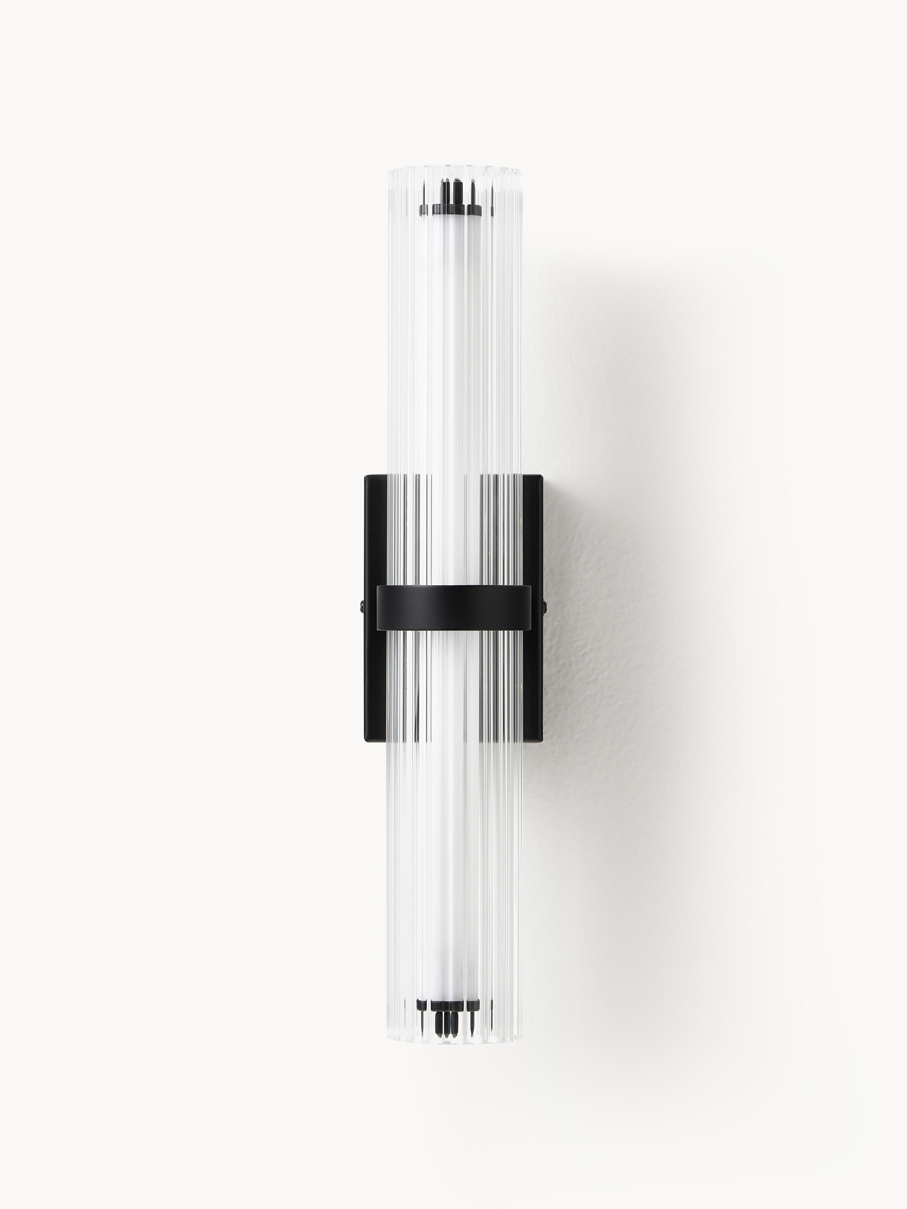 Applique murale LED Hagbart - Transparent, noir