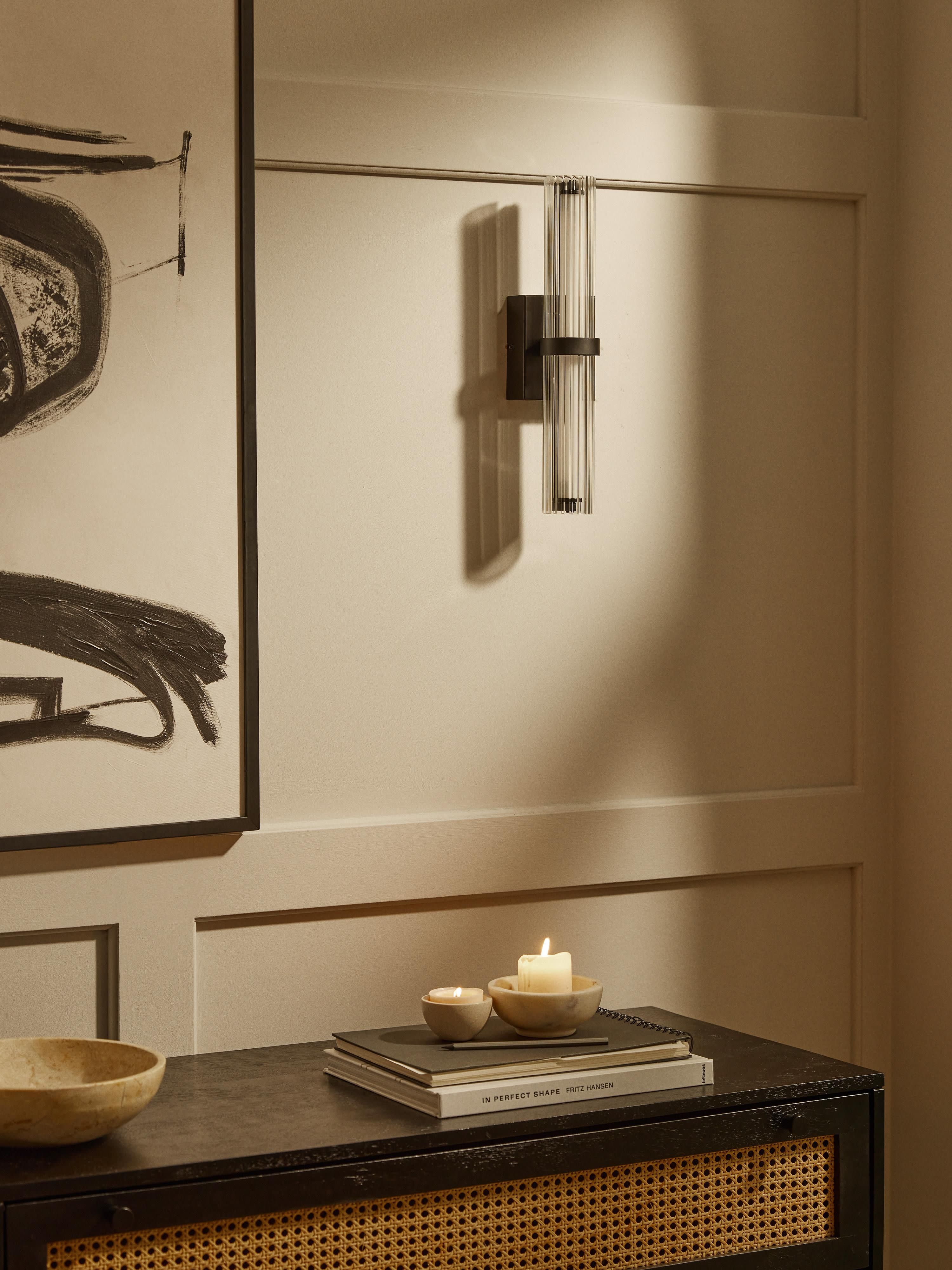 Applique murale LED Hagbart - Transparent, noir