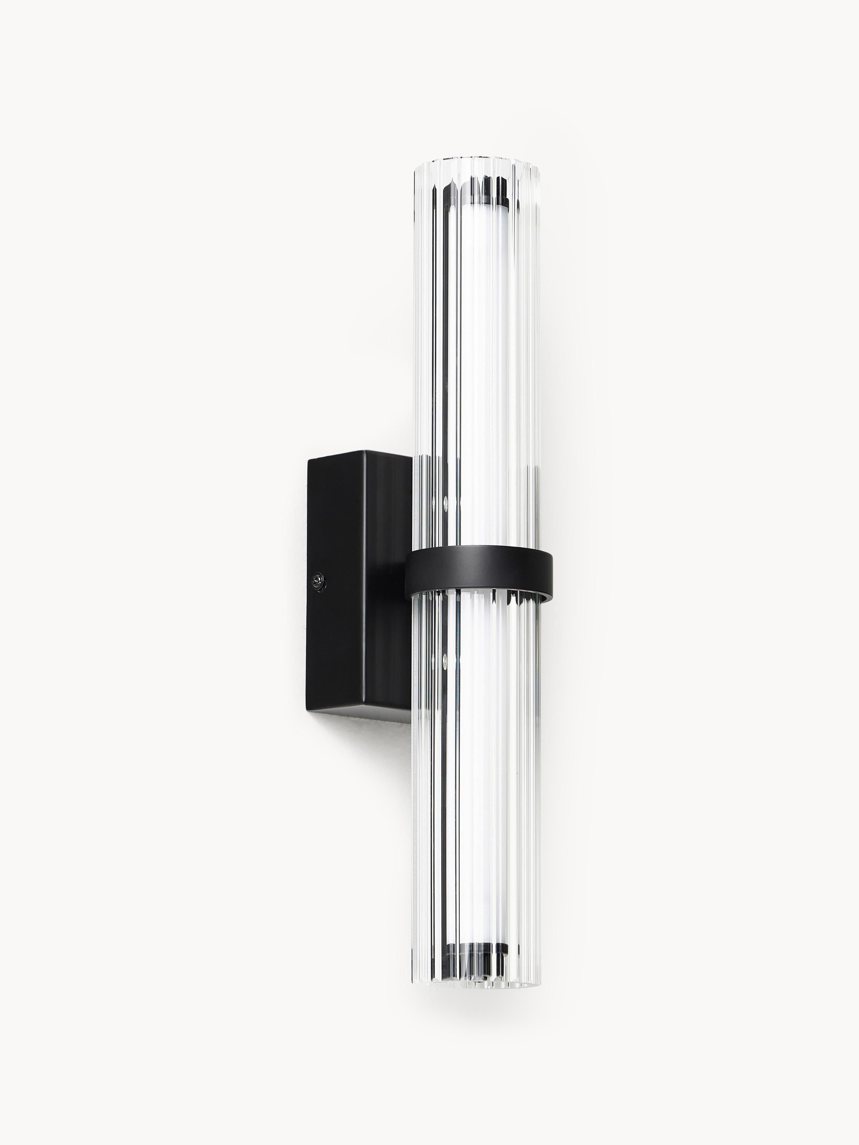Applique murale LED Hagbart - Transparent, noir