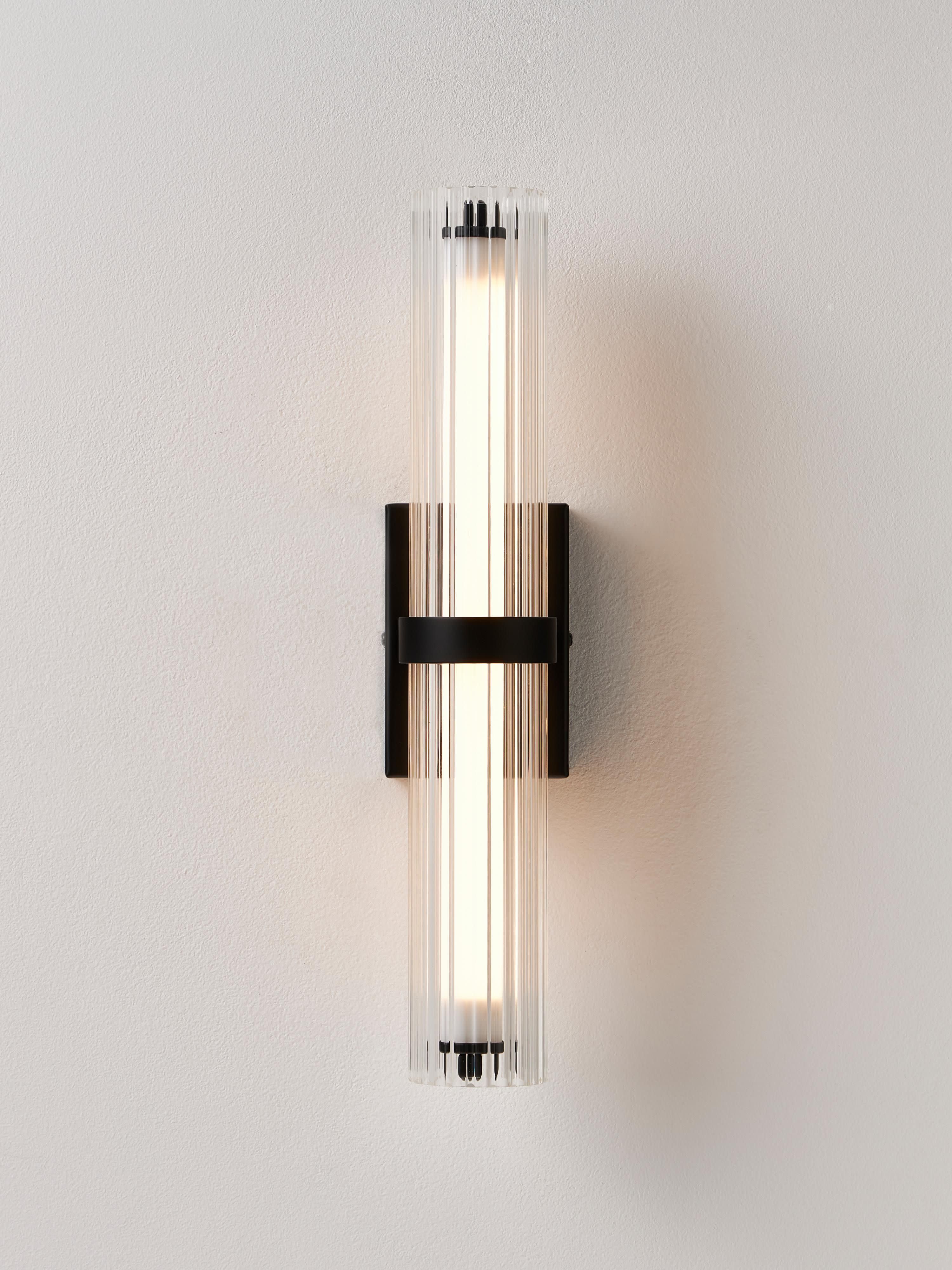 Applique murale LED Hagbart - Transparent, noir