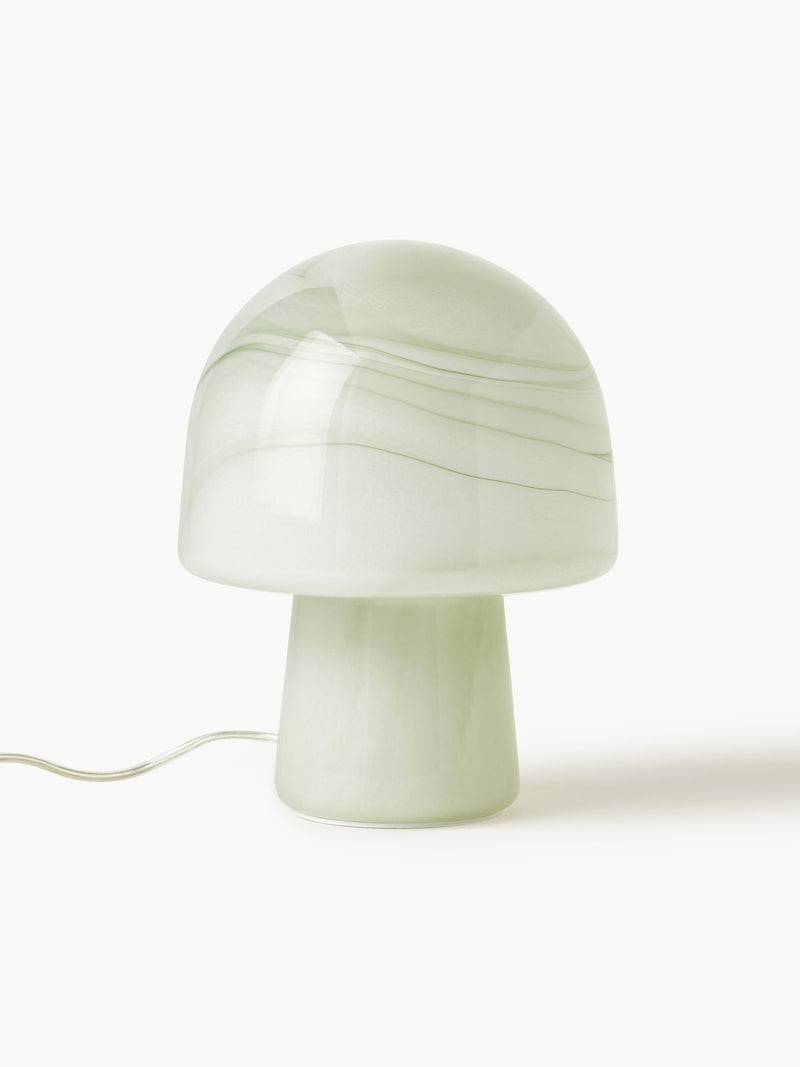 Petite lampe à poser aspect marbre Ean - Vert olive look marbre