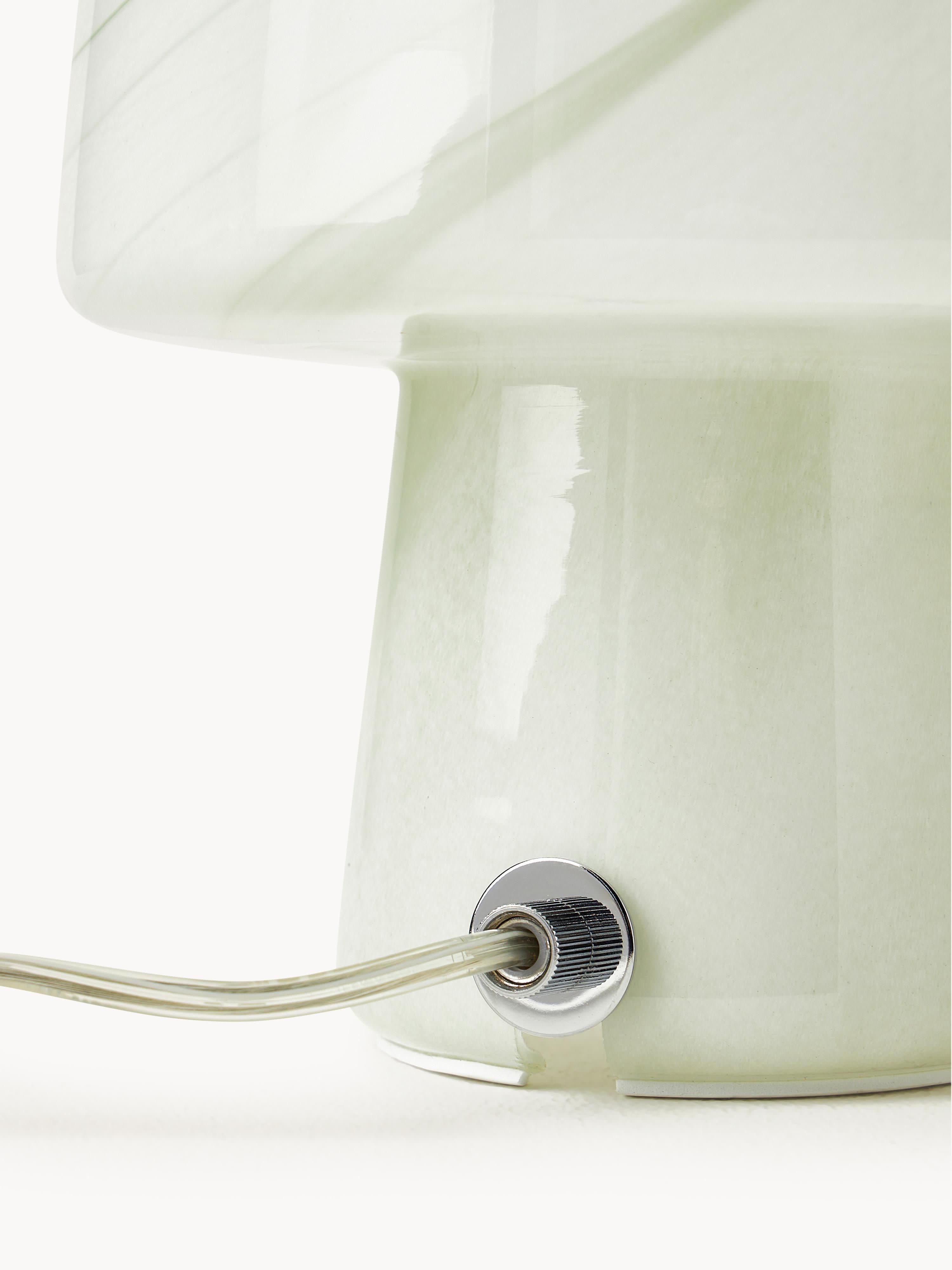Petite lampe à poser aspect marbre Ean - Vert olive look marbre