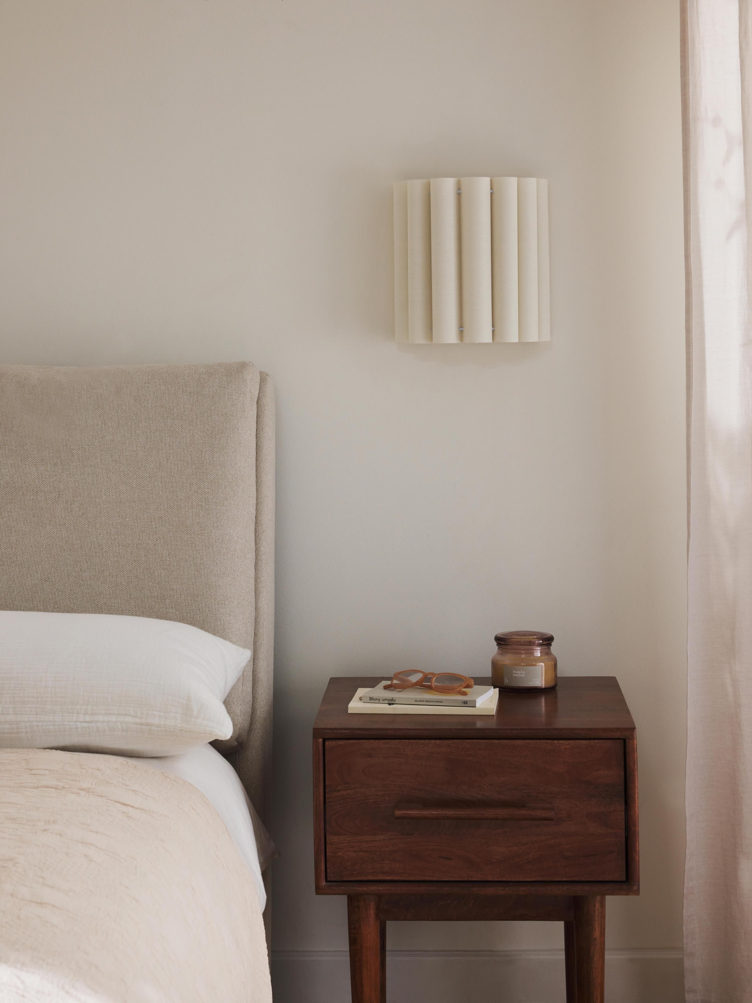 Applique murale en lin Bjartmar - Beige clair