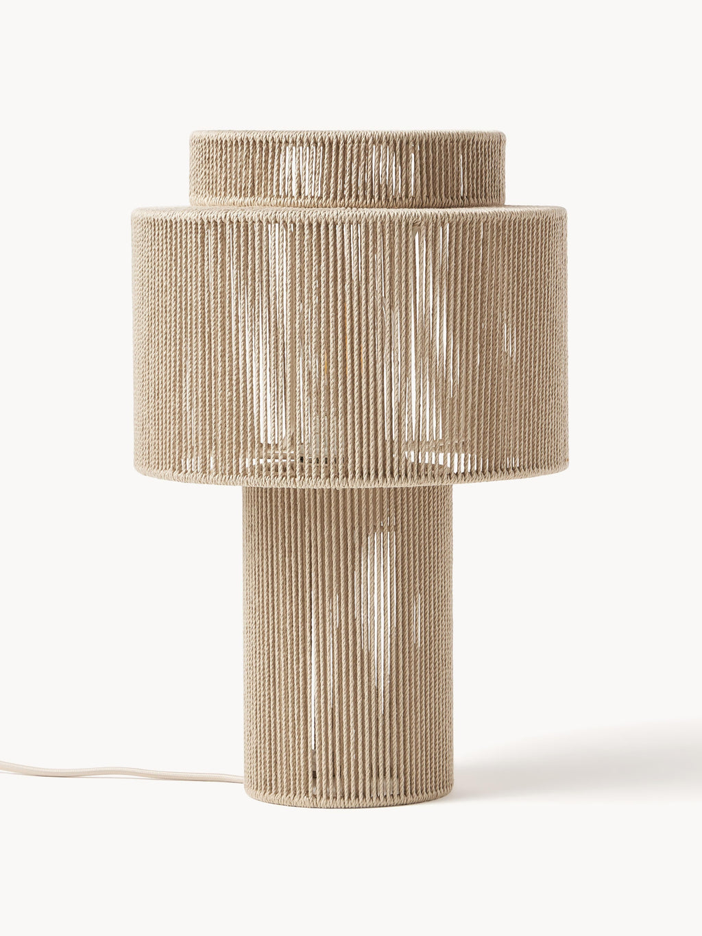 Lampe à poser en fils de lin Matias - Beige