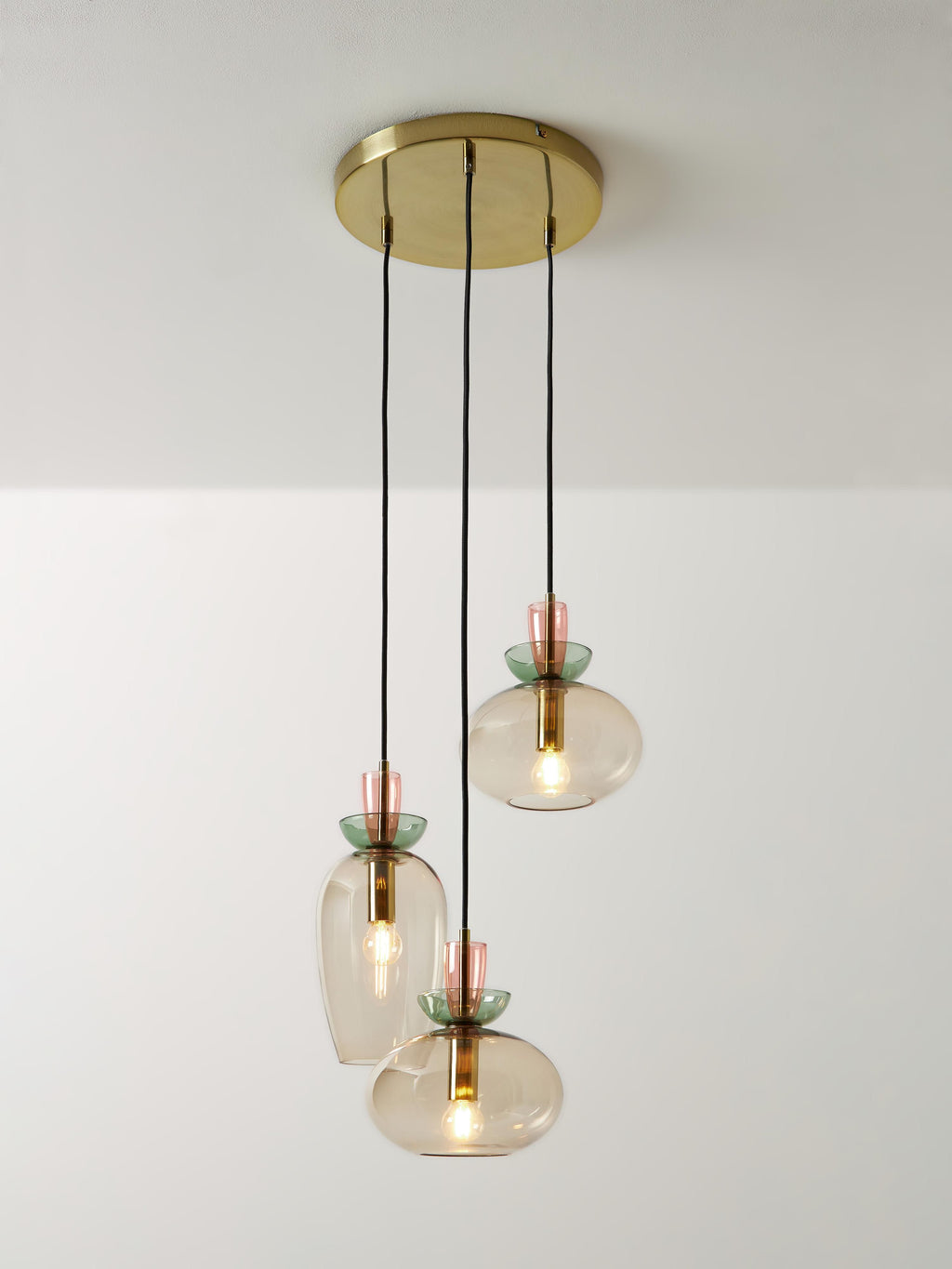 Suspension en verre teinté Kenric - Multicolore, transparent