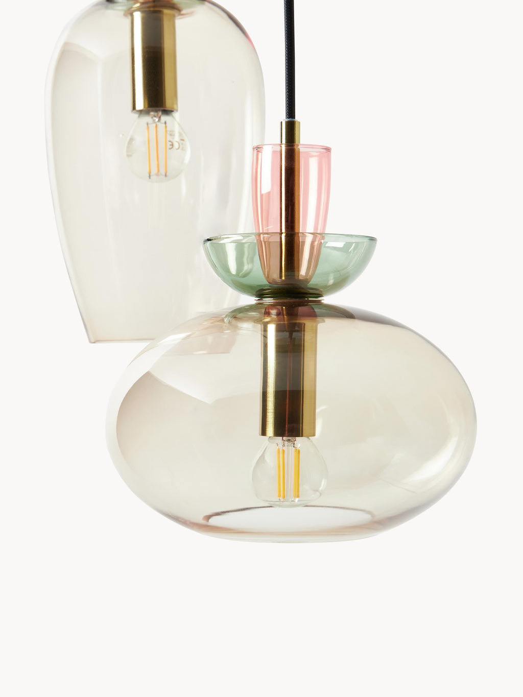 Suspension en verre teinté Kenric - Multicolore, transparent