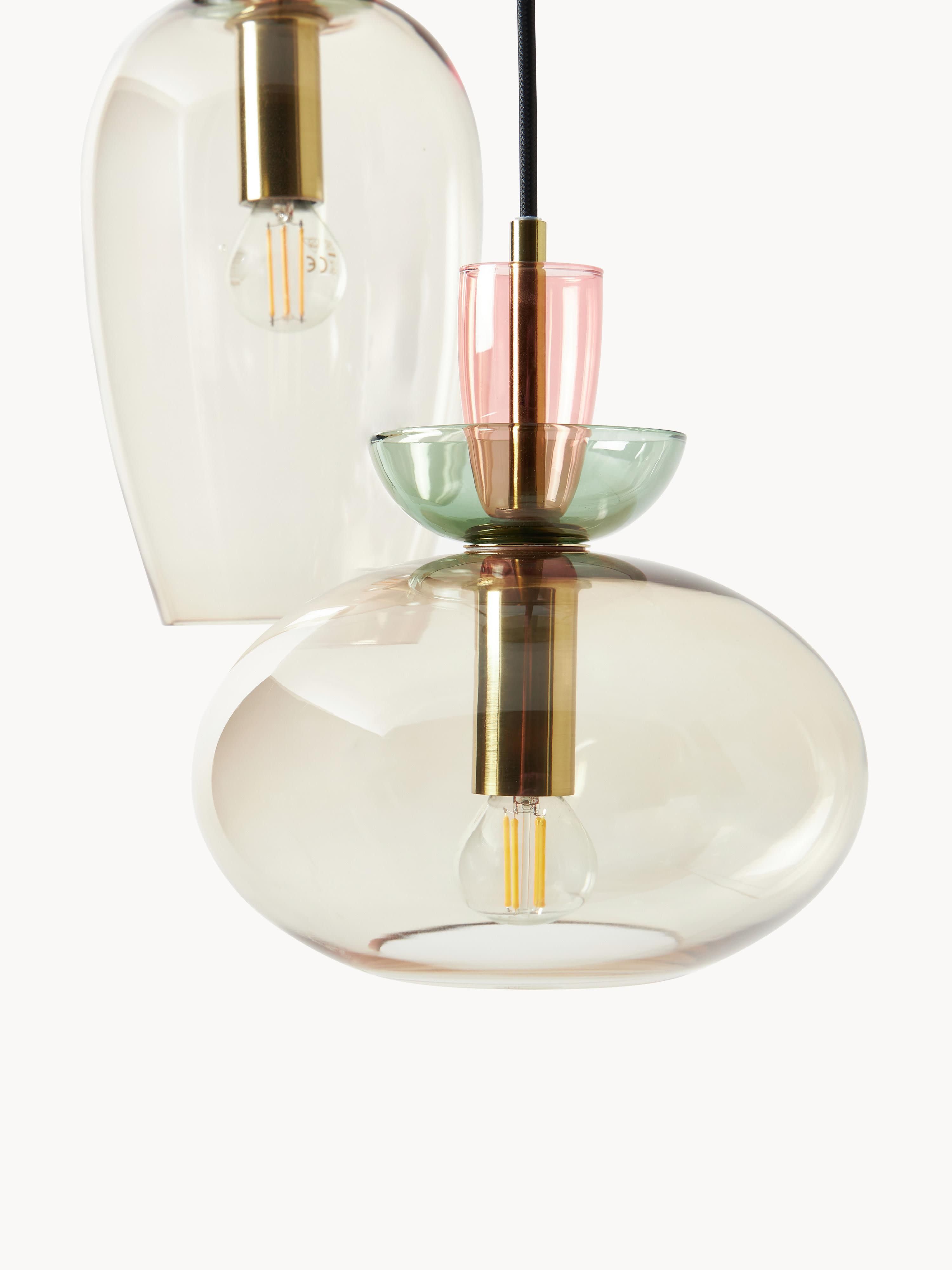 Suspension en verre teinté Kenric - Multicolore, transparent