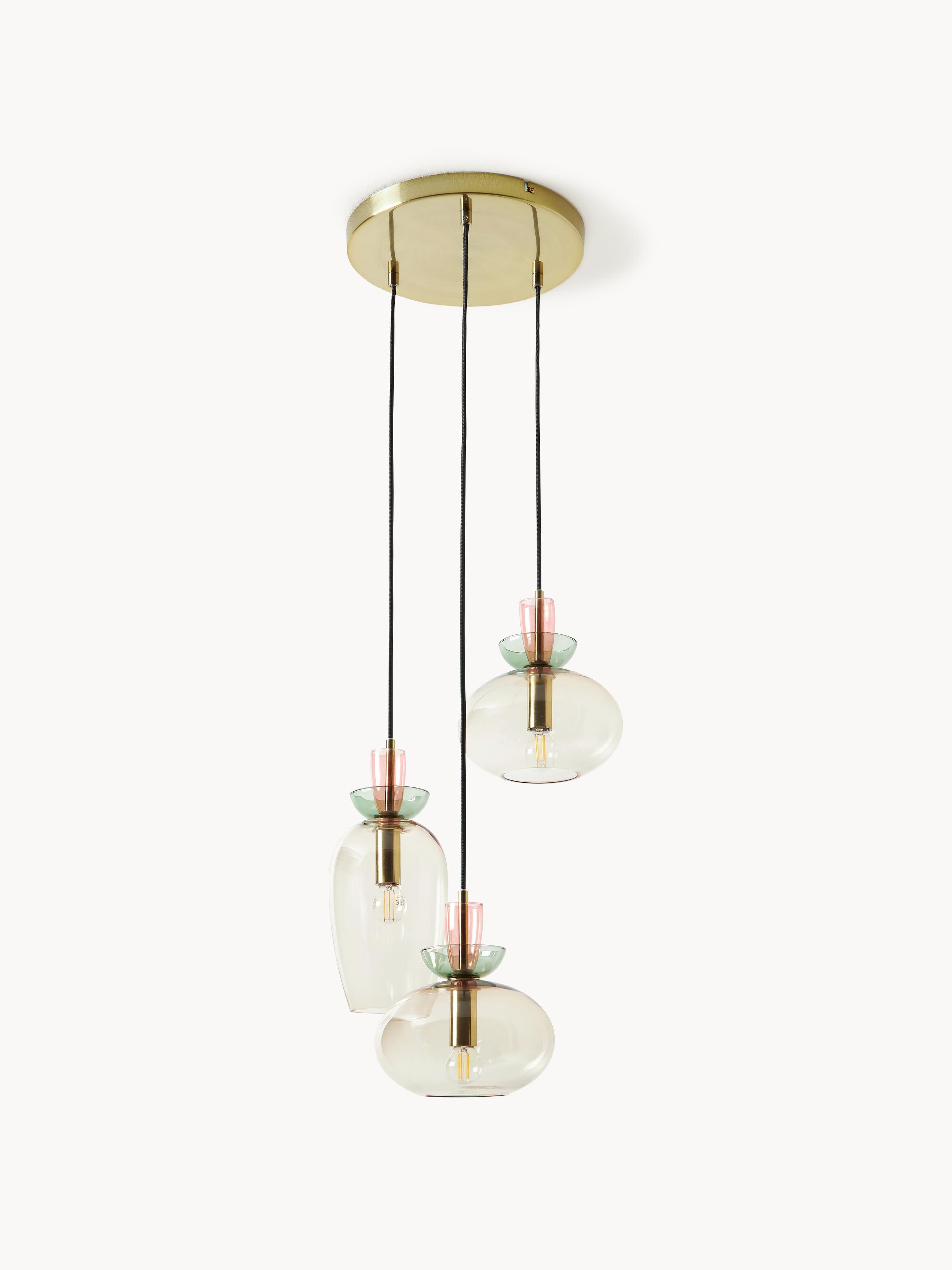 Suspension en verre teinté Kenric - Multicolore, transparent