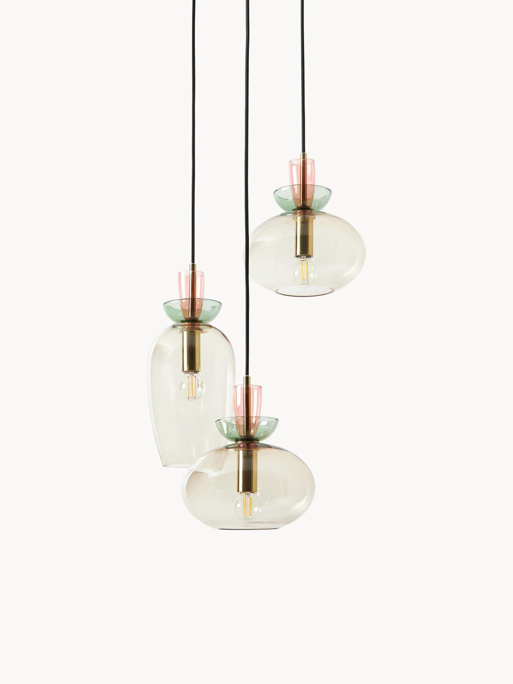 Suspension en verre teinté Kenric - Multicolore, transparent