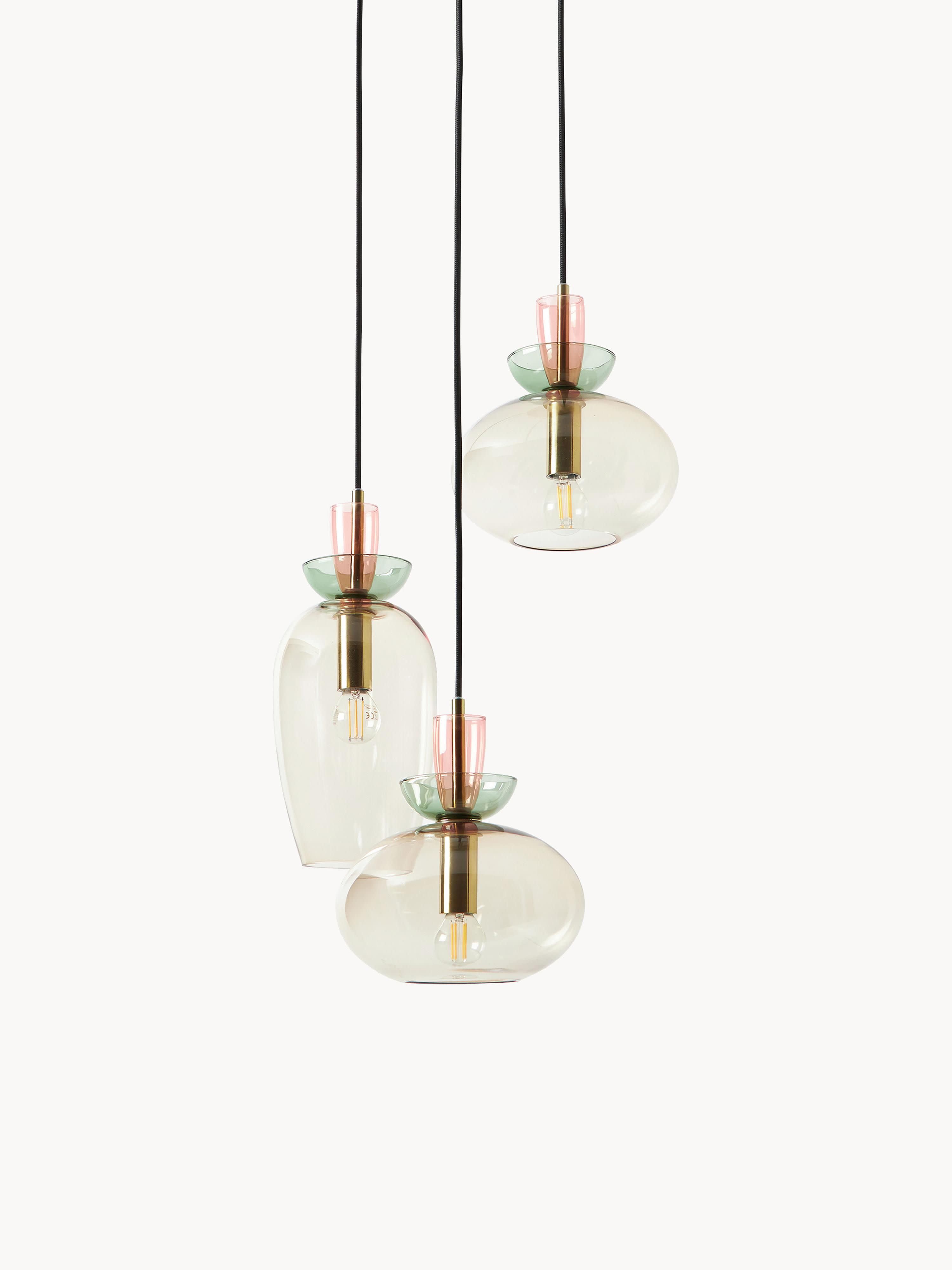 Suspension en verre teinté Kenric - Multicolore, transparent