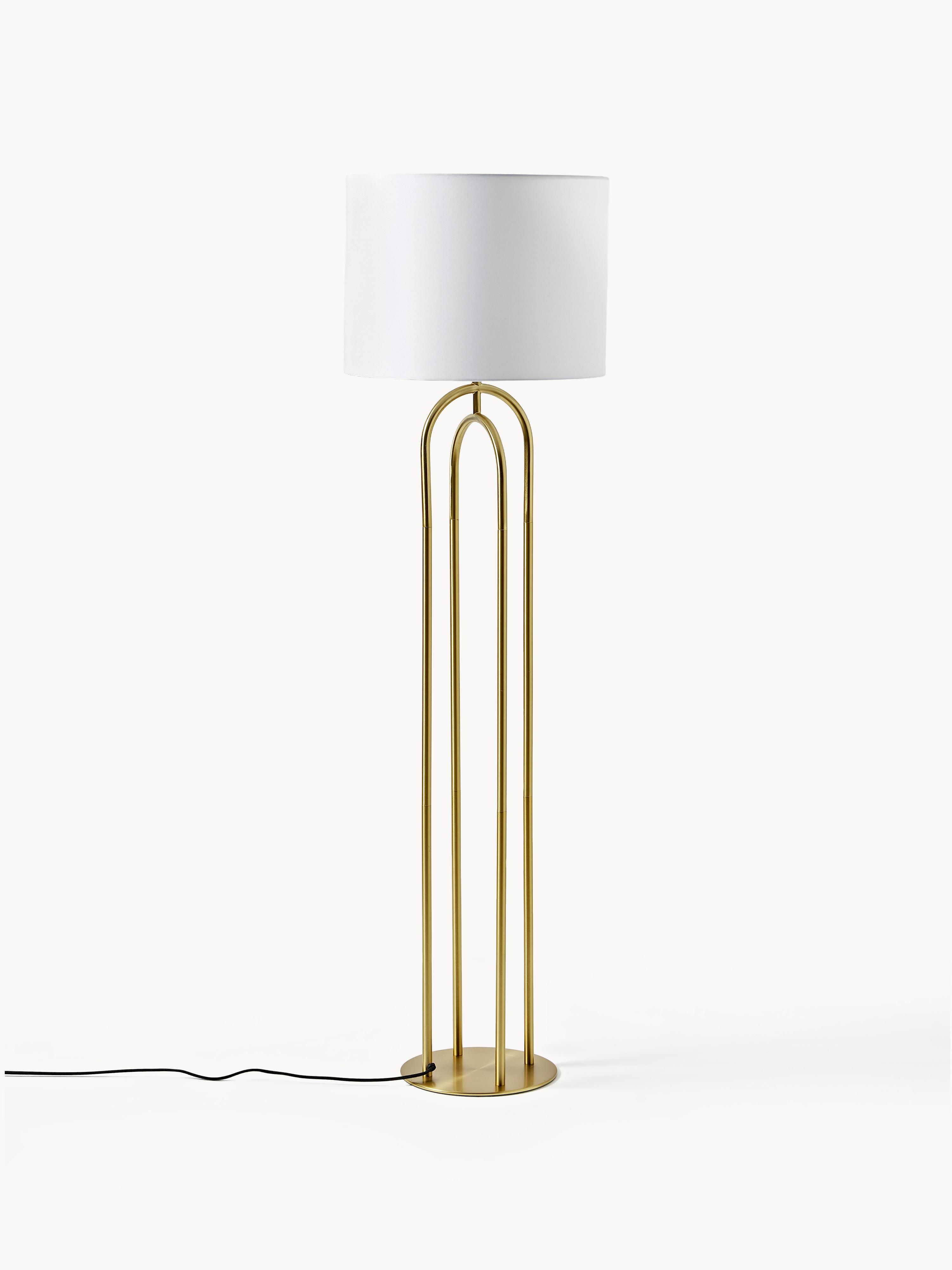 Lampadaire Erne - Blanc cassé, laiton