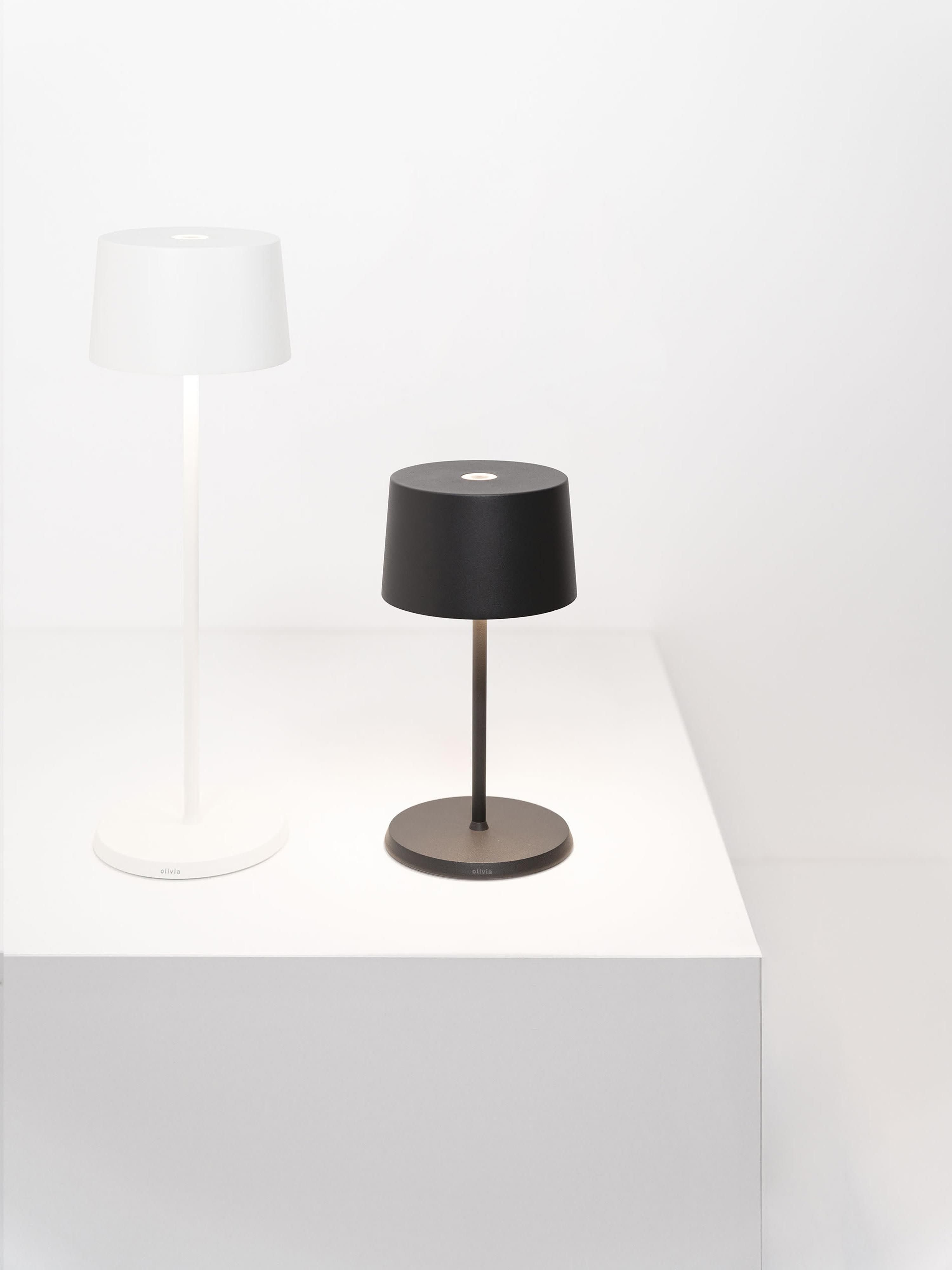 Lampe à poser LED mobile Olivia Mini Zion, intensité ajustable - Gris foncé