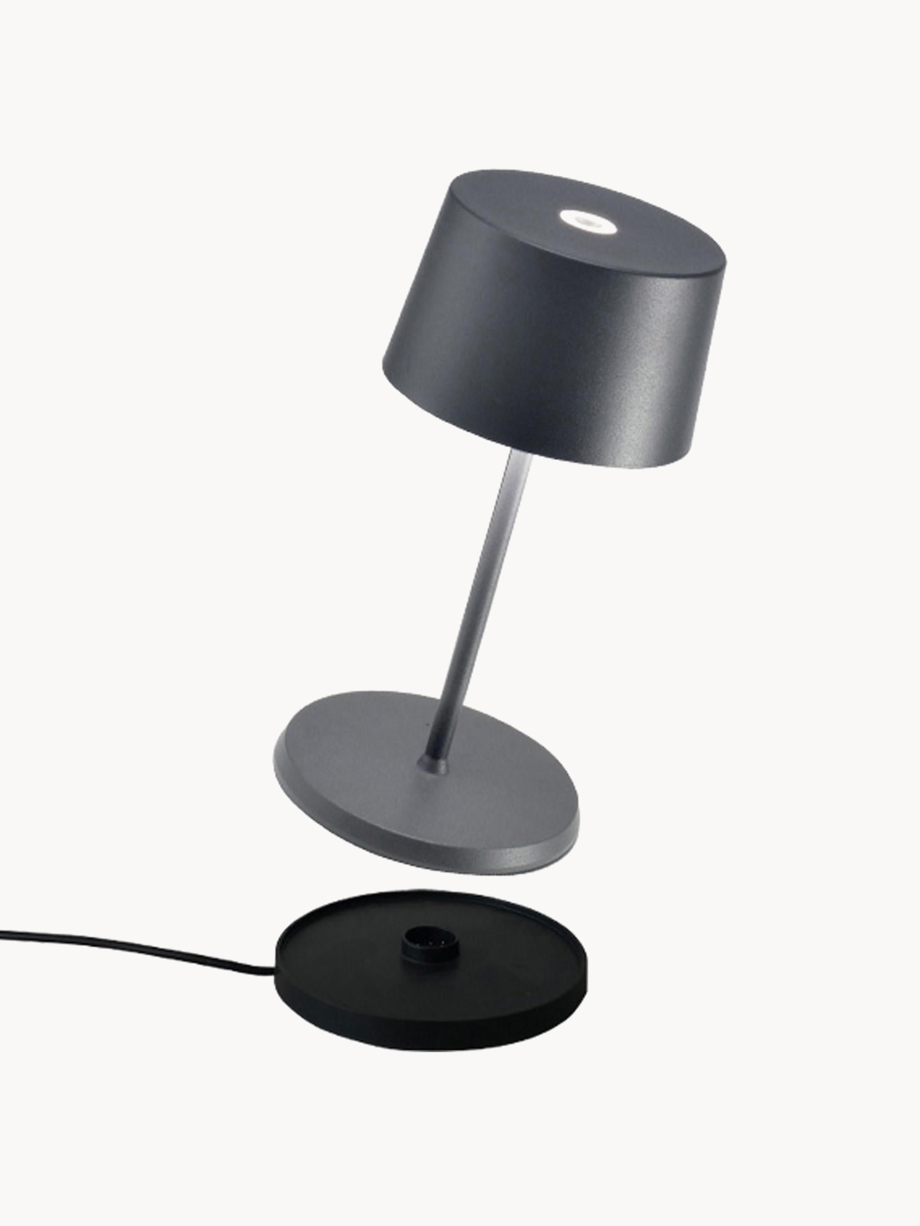 Lampe à poser LED mobile Olivia Mini Zion, intensité ajustable - Gris foncé