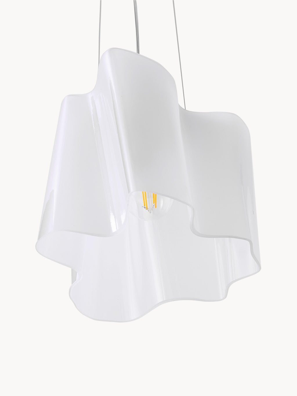 Suspension soufflée bouche Halden - Blanc, translucide